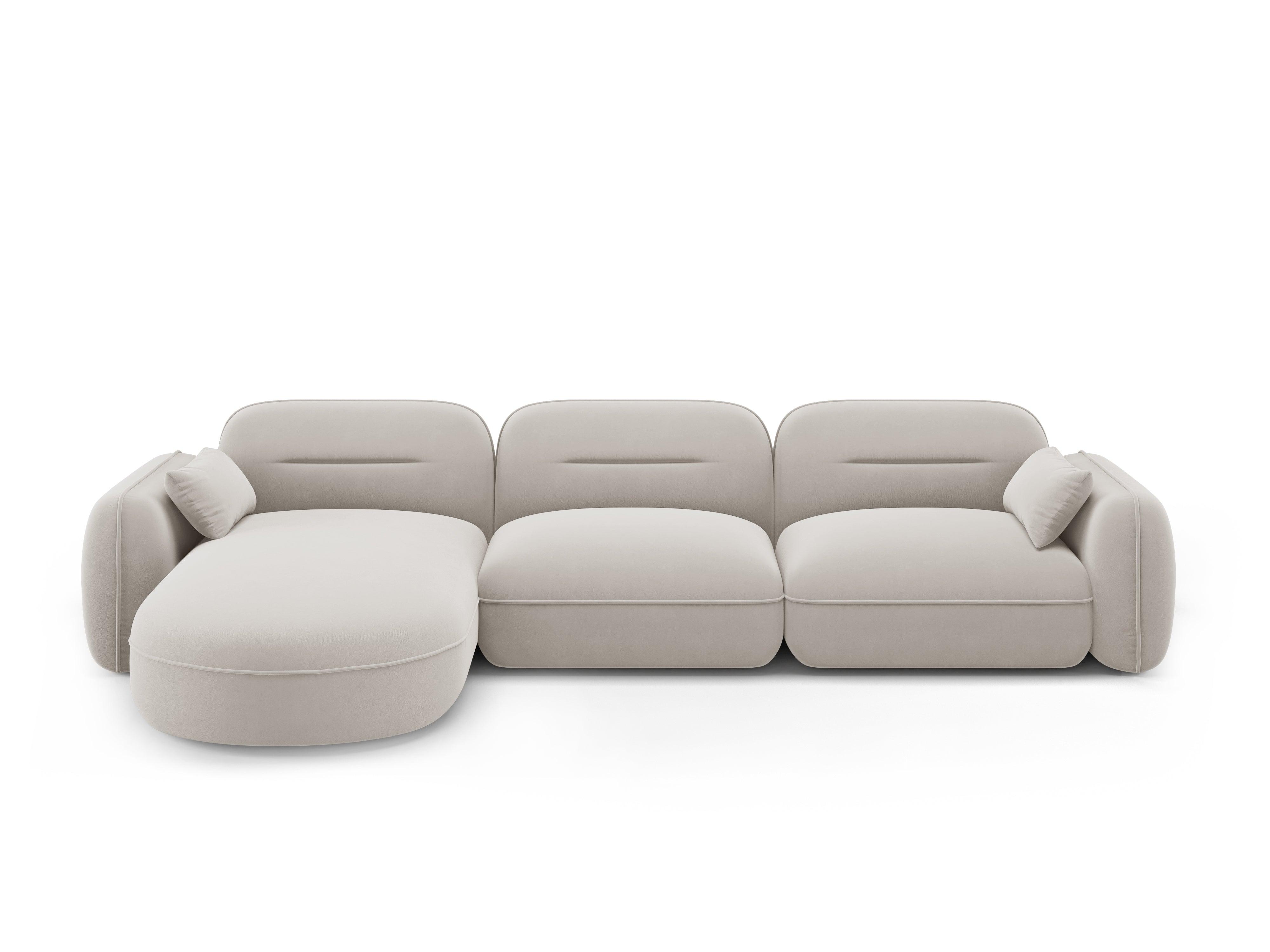 Narożnik modułowy aksamitny lewostronny 4-osobowy SYDNEY kość słoniowa Cosmopolitan Design Eye on Design