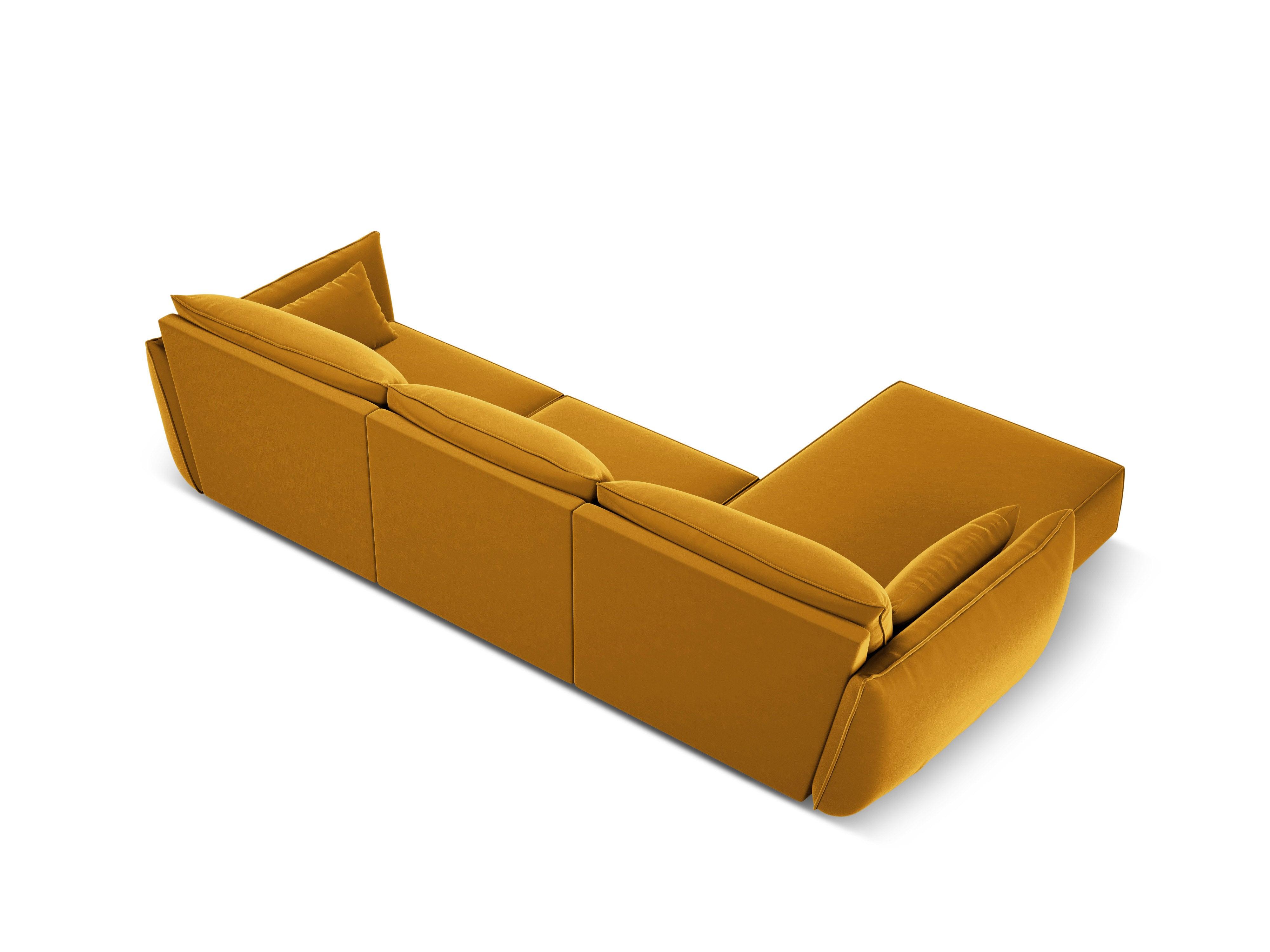 Narożnik aksamitny lewostronny 4-osobowy VANDA musztardowy Mazzini Sofas Eye on Design