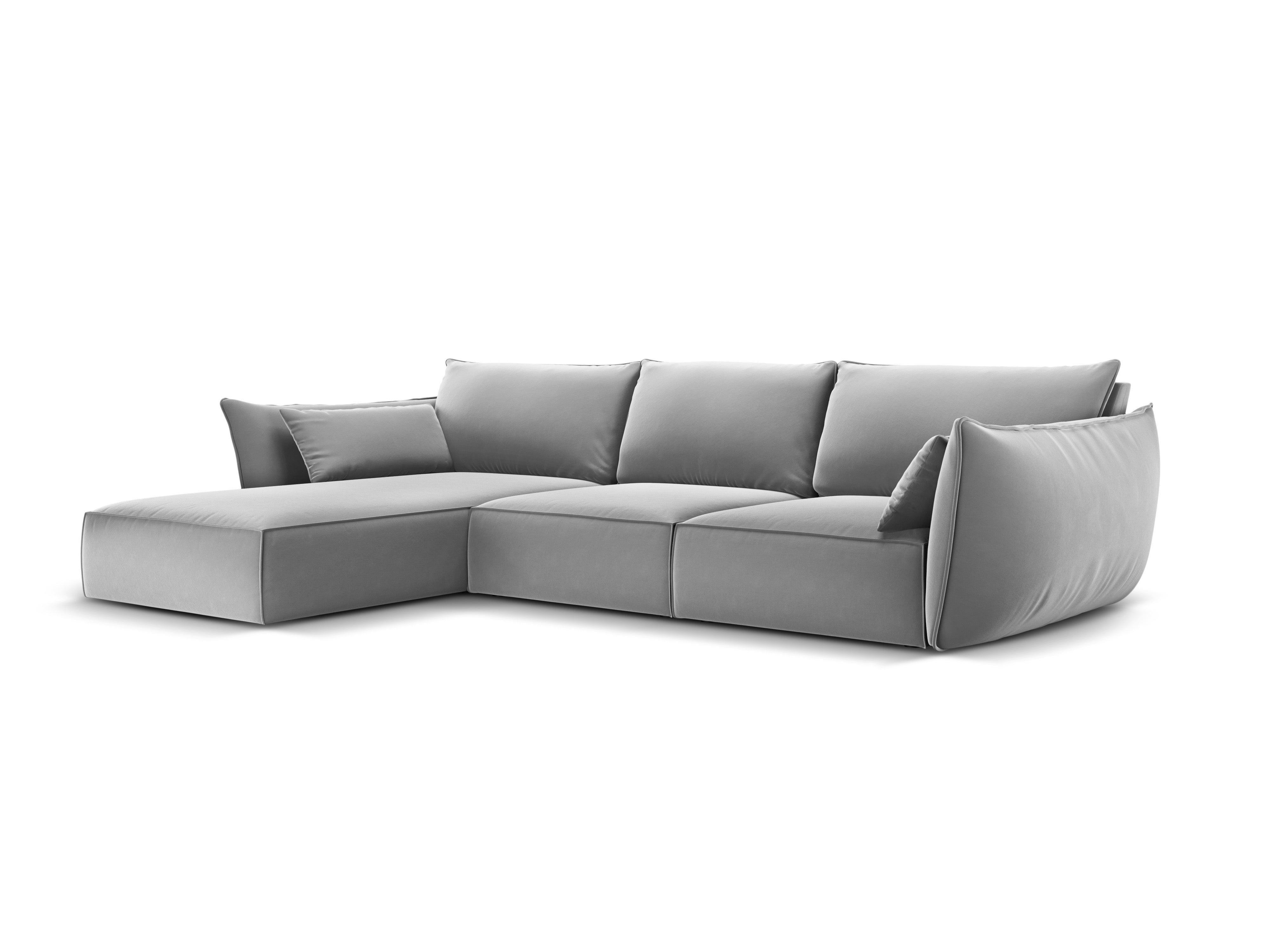 Narożnik aksamitny lewostronny 4-osobowy VANDA szary Mazzini Sofas Eye on Design