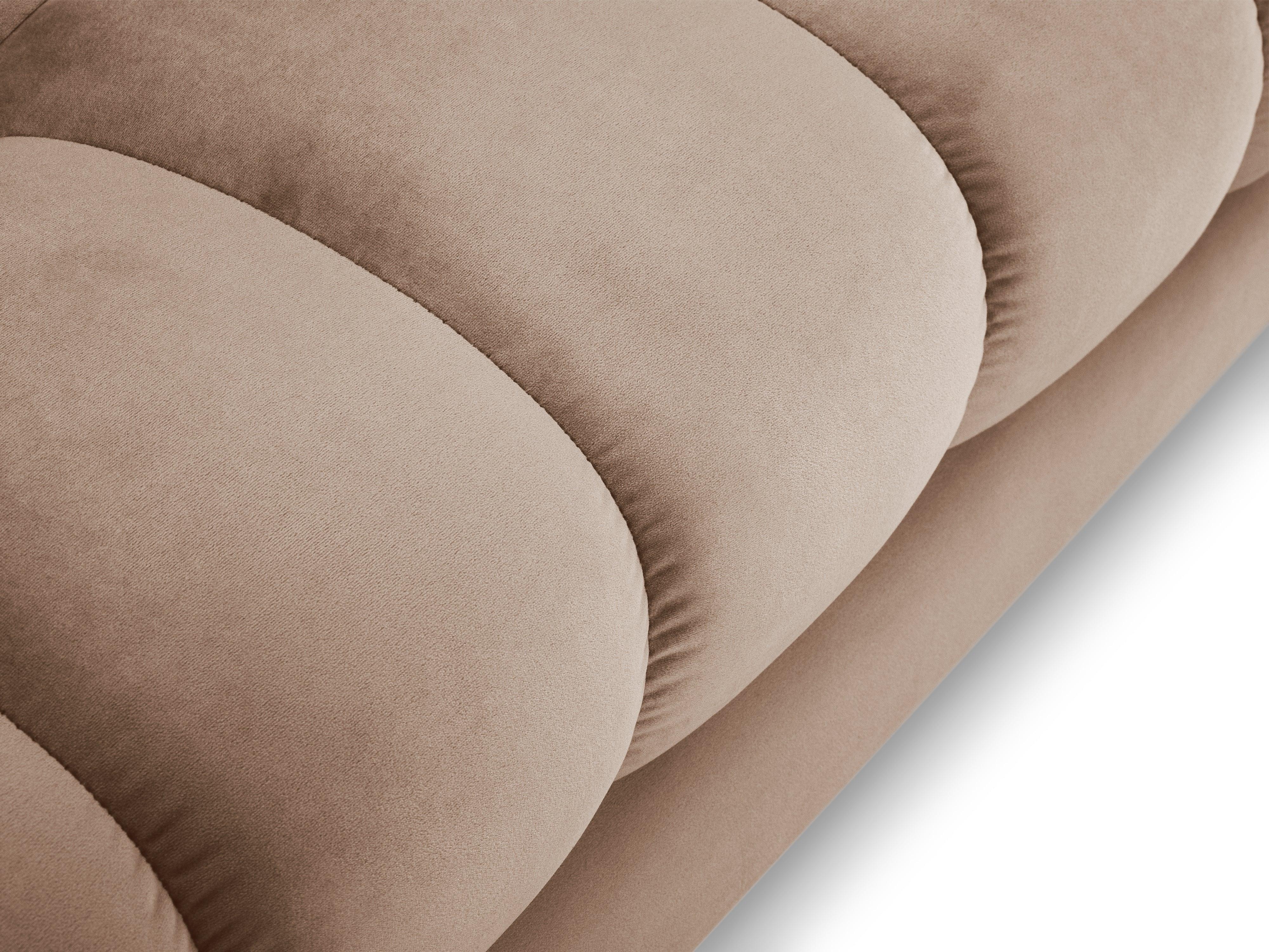 Narożnik aksamitny lewostronny BALI beżowy z czarną podstawą Cosmopolitan Design Eye on Design