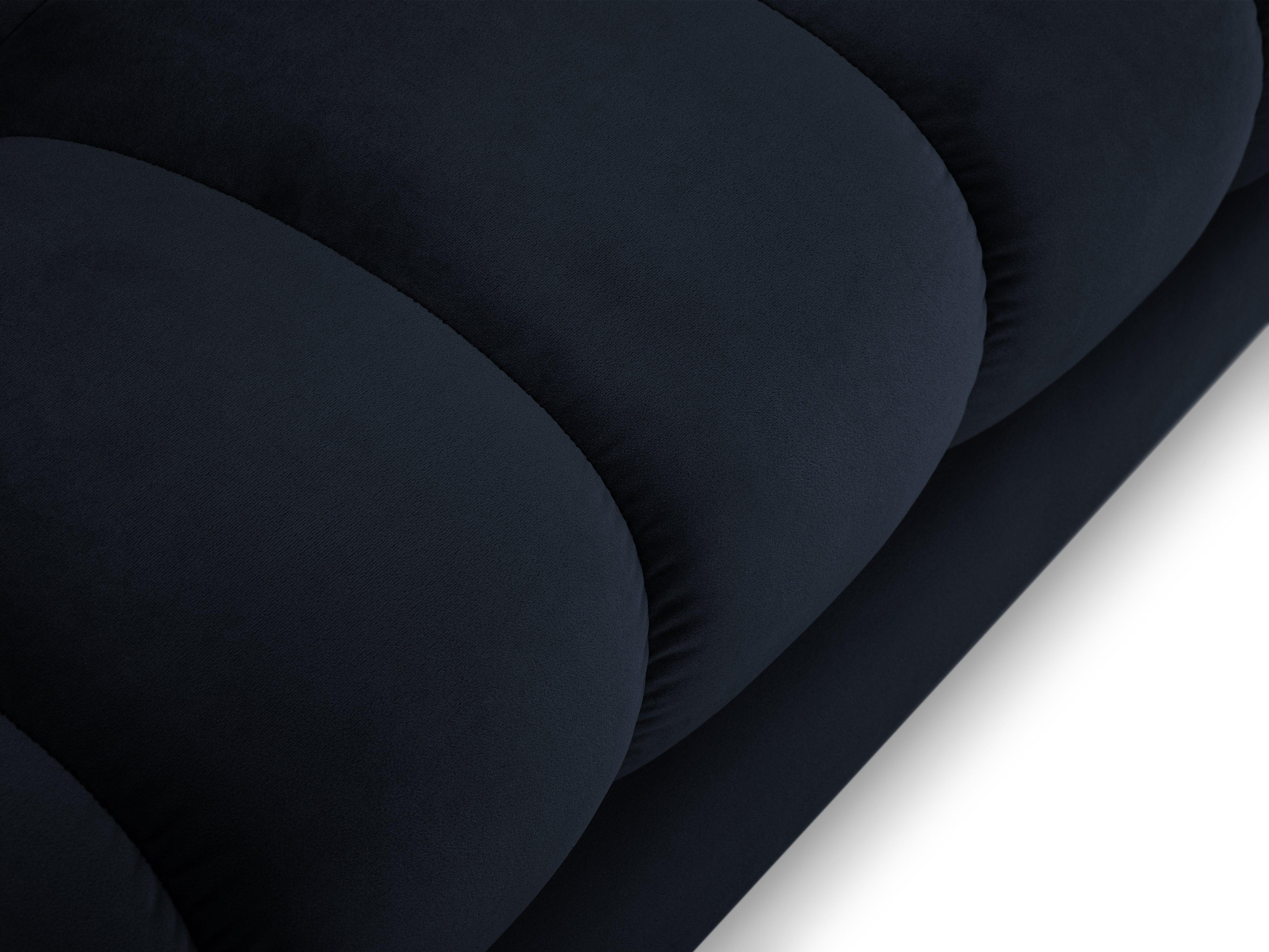 Narożnik aksamitny lewostronny BALI ciemnoniebieski ze złotą podstawą Cosmopolitan Design Eye on Design