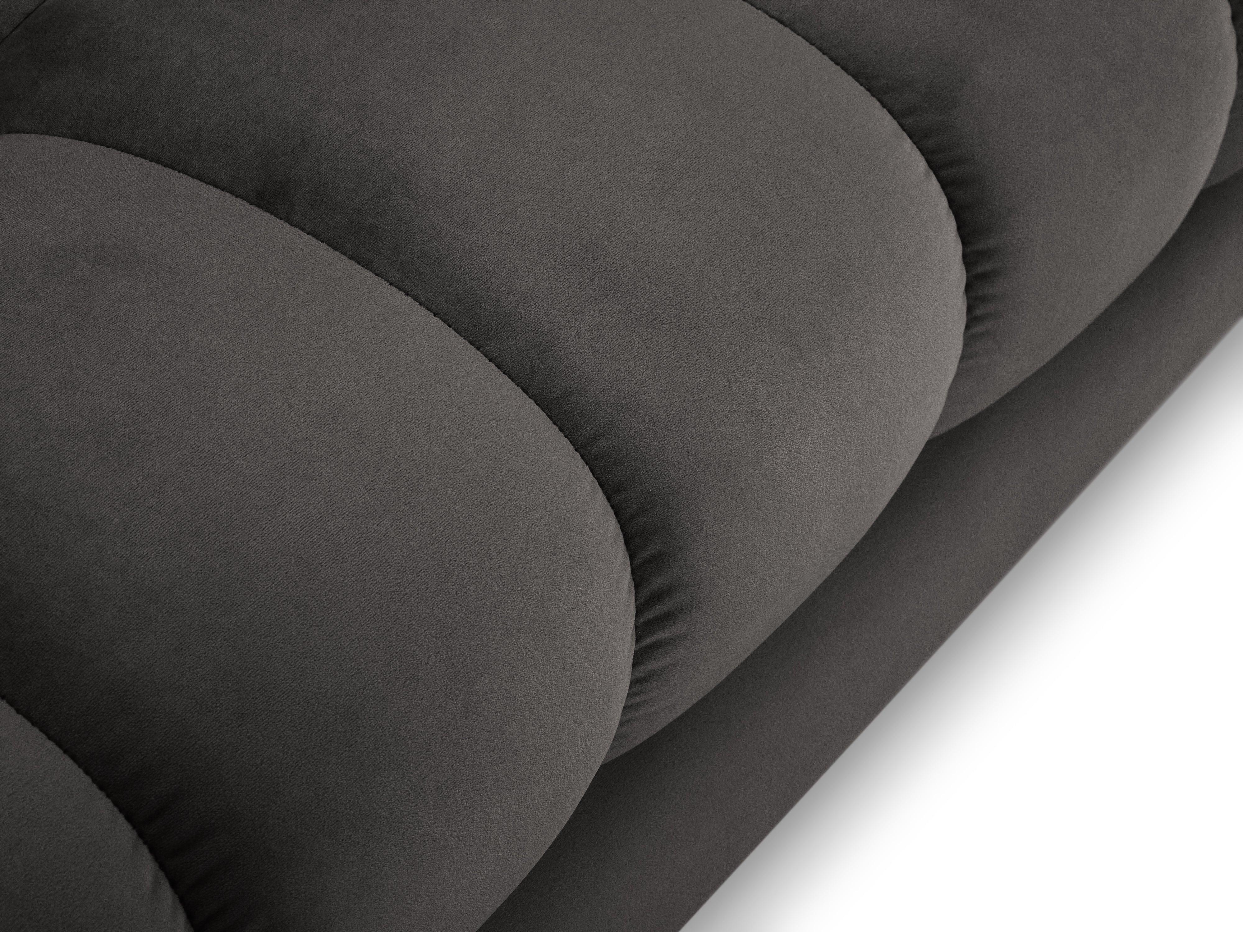 Narożnik aksamitny lewostronny BALI ciemnoszary z czarną podstawą Cosmopolitan Design Eye on Design