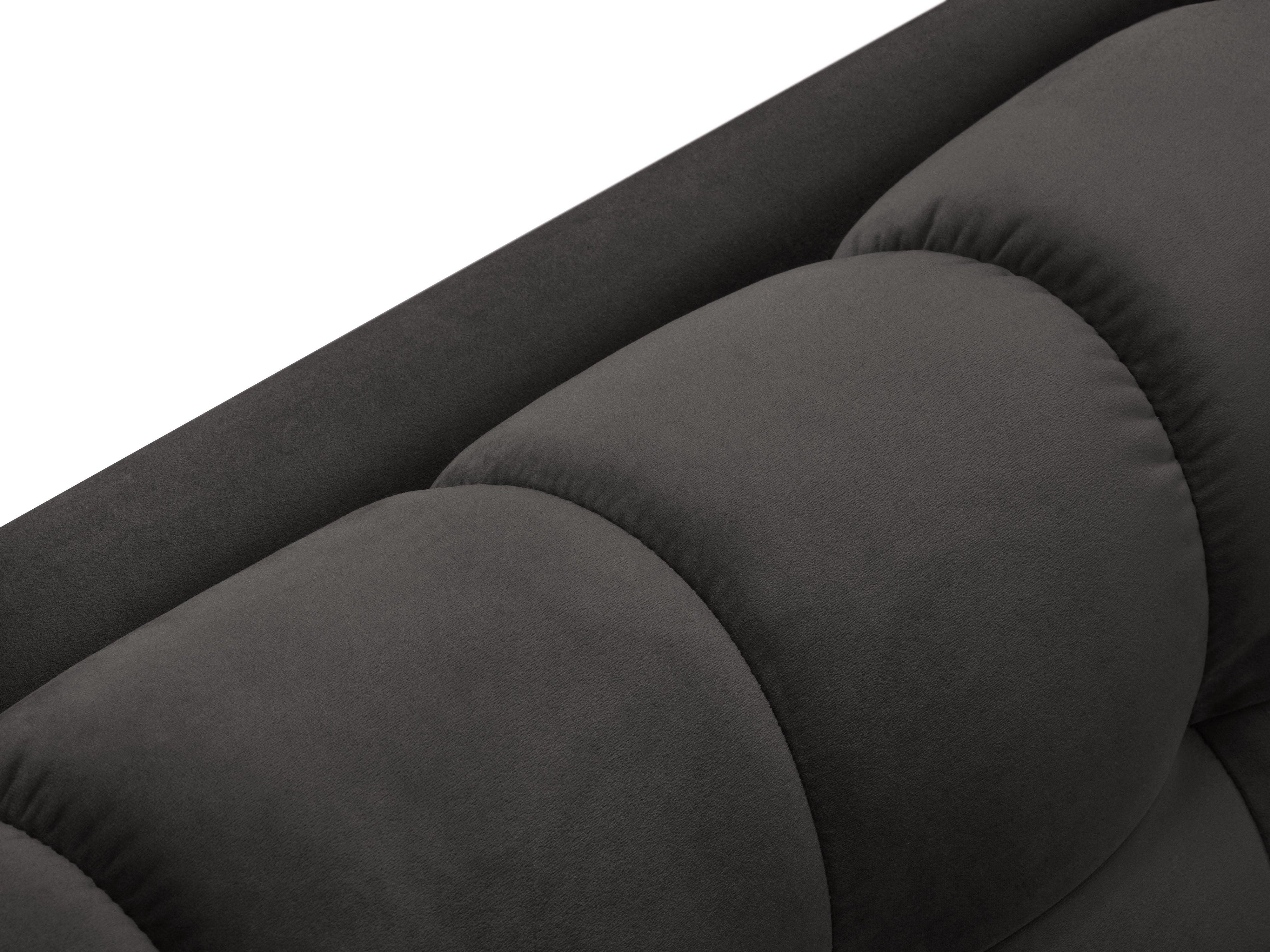Narożnik aksamitny lewostronny BALI ciemnoszary z czarną podstawą Cosmopolitan Design Eye on Design
