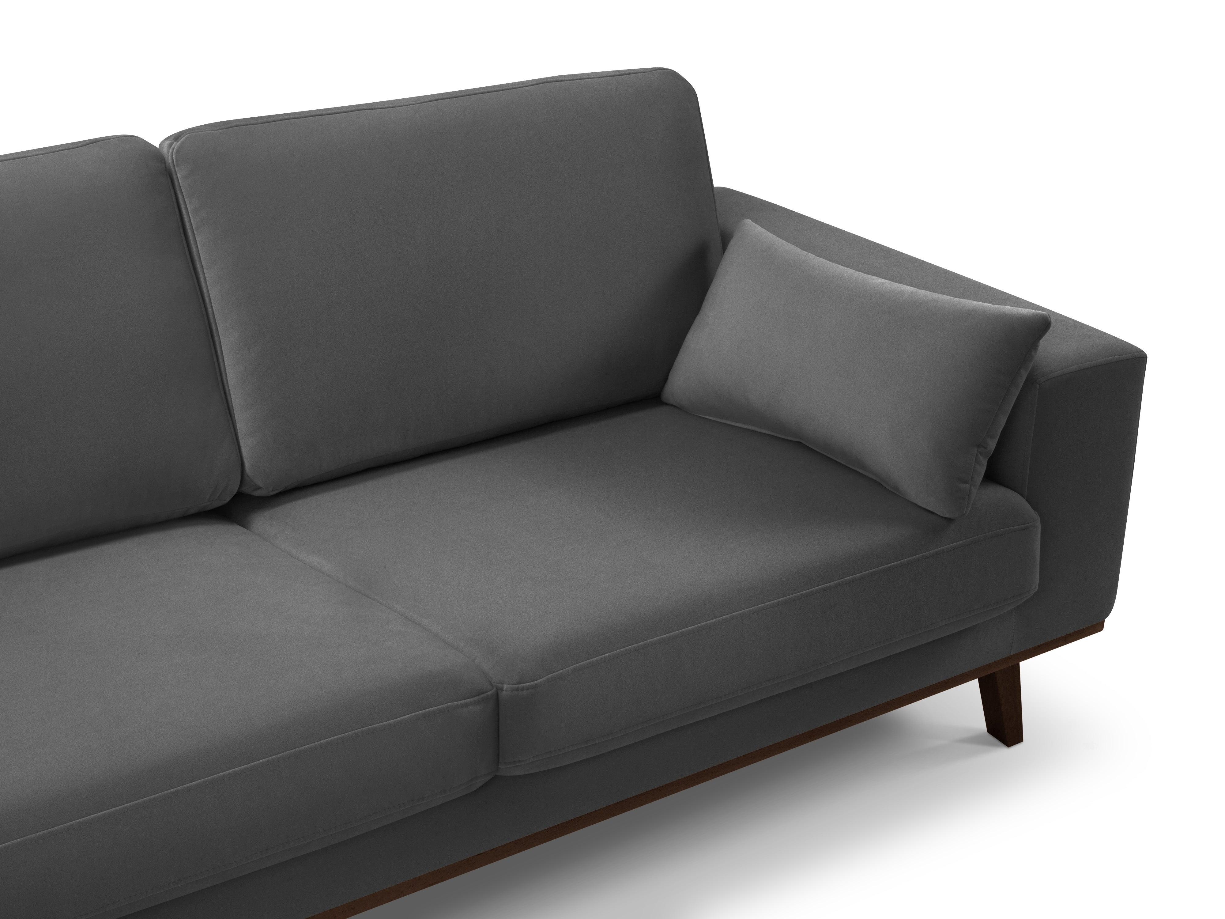 Narożnik aksamitny lewostronny HEBE ciemnoszary Mazzini Sofas Eye on Design