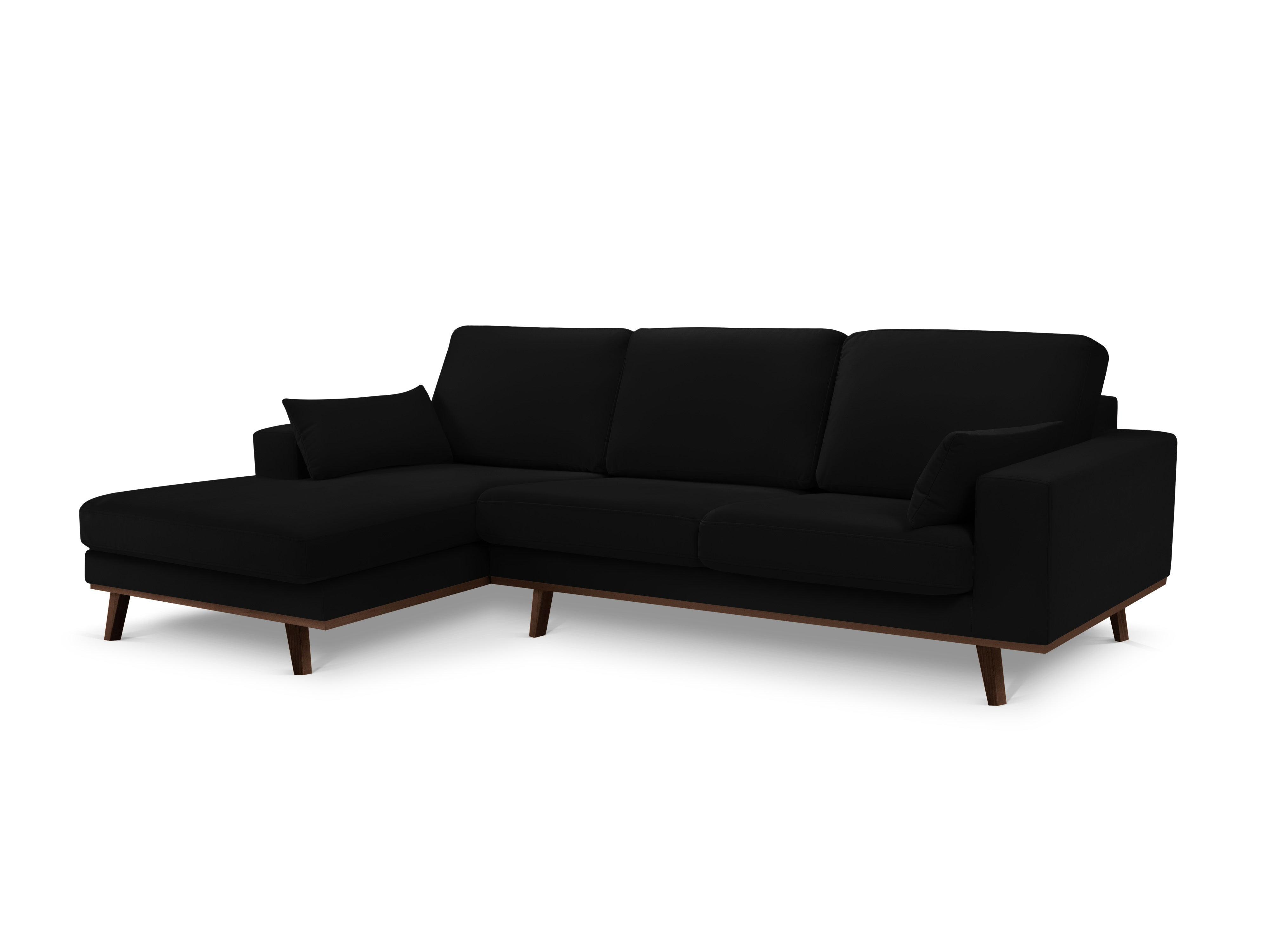 Narożnik aksamitny lewostronny HEBE czarny Mazzini Sofas Eye on Design