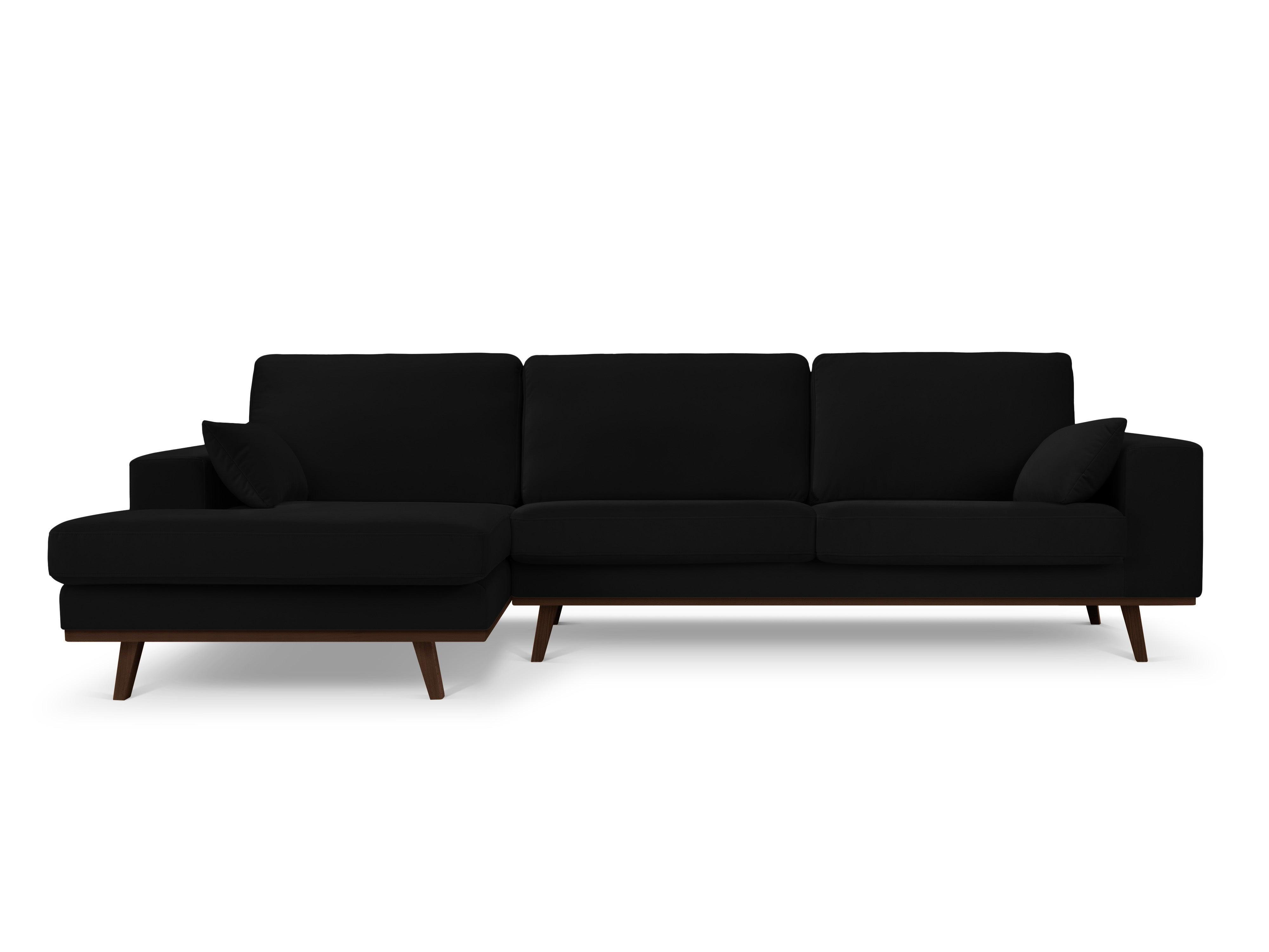 Narożnik aksamitny lewostronny HEBE czarny Mazzini Sofas Eye on Design