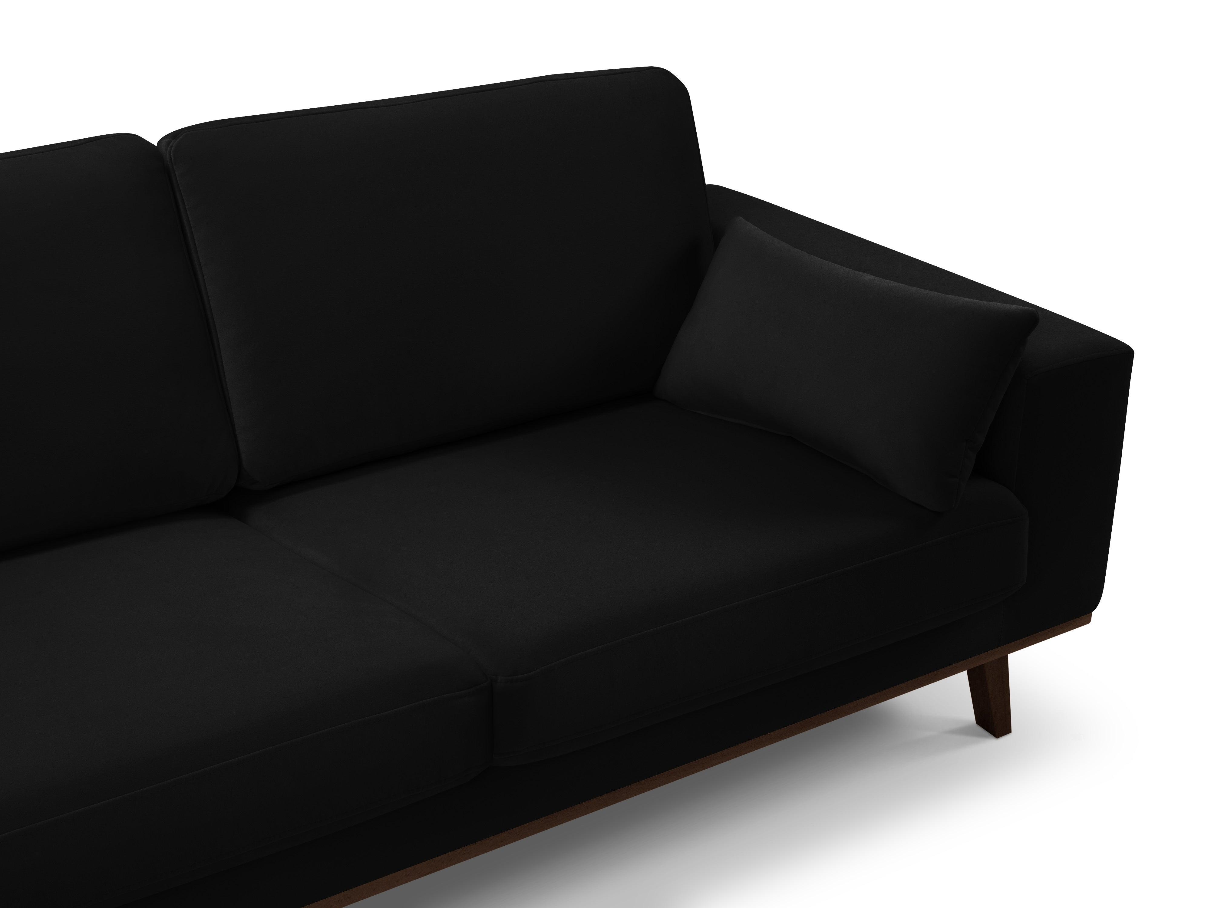 Narożnik aksamitny lewostronny HEBE czarny Mazzini Sofas Eye on Design