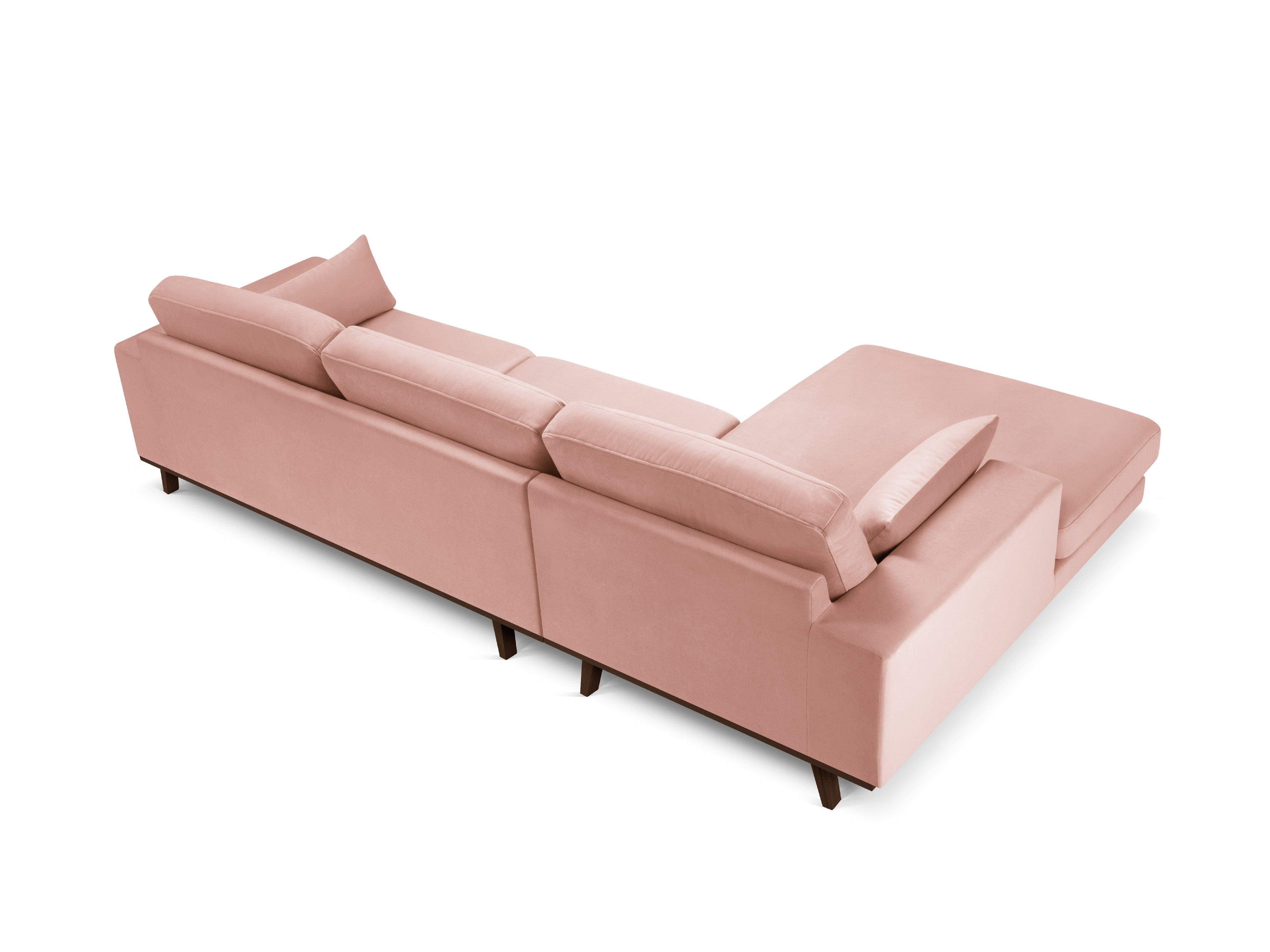 Narożnik aksamitny lewostronny HEBE różowy Mazzini Sofas Eye on Design