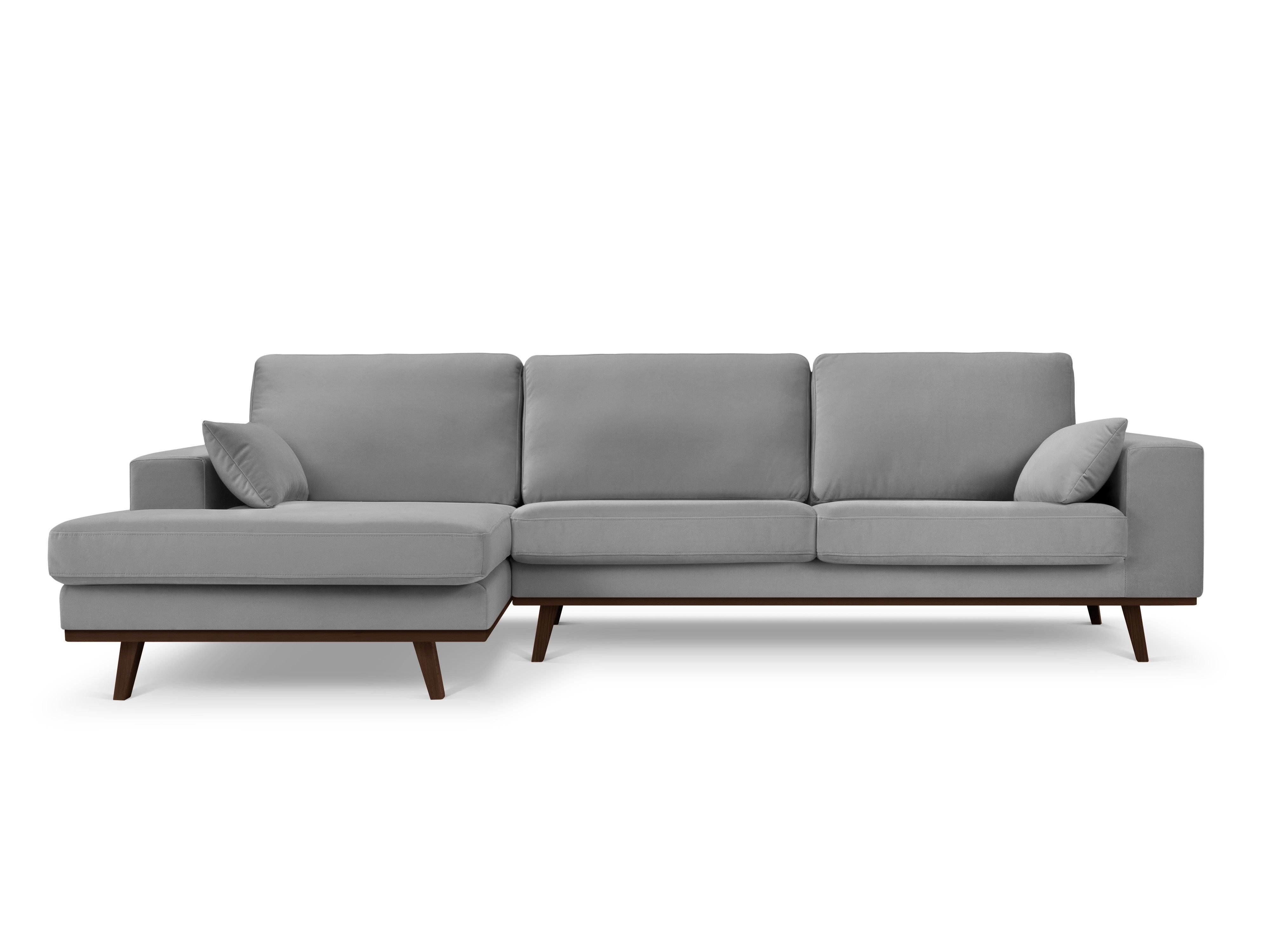 Narożnik aksamitny lewostronny HEBE szary Mazzini Sofas Eye on Design