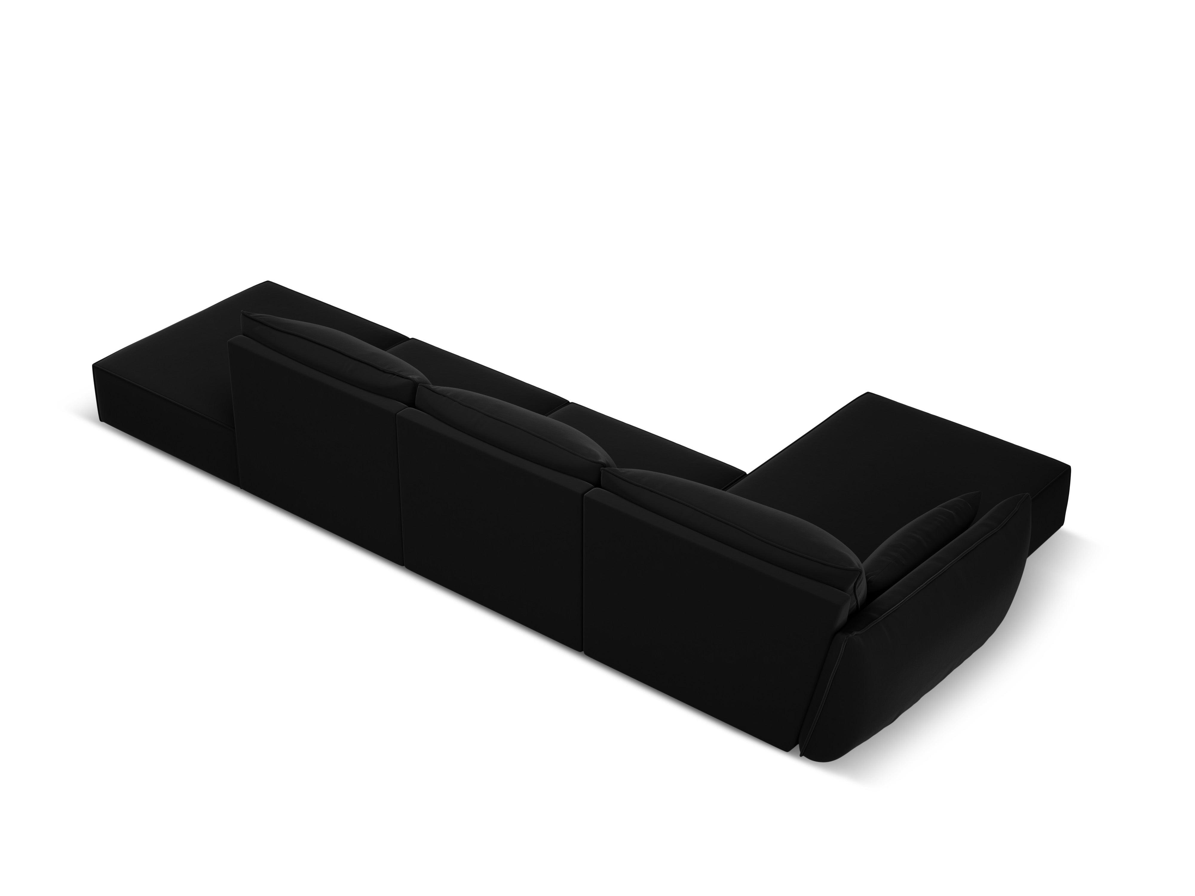 Narożnik aksamitny lewostronny otwarty VANDA czarny Mazzini Sofas Eye on Design