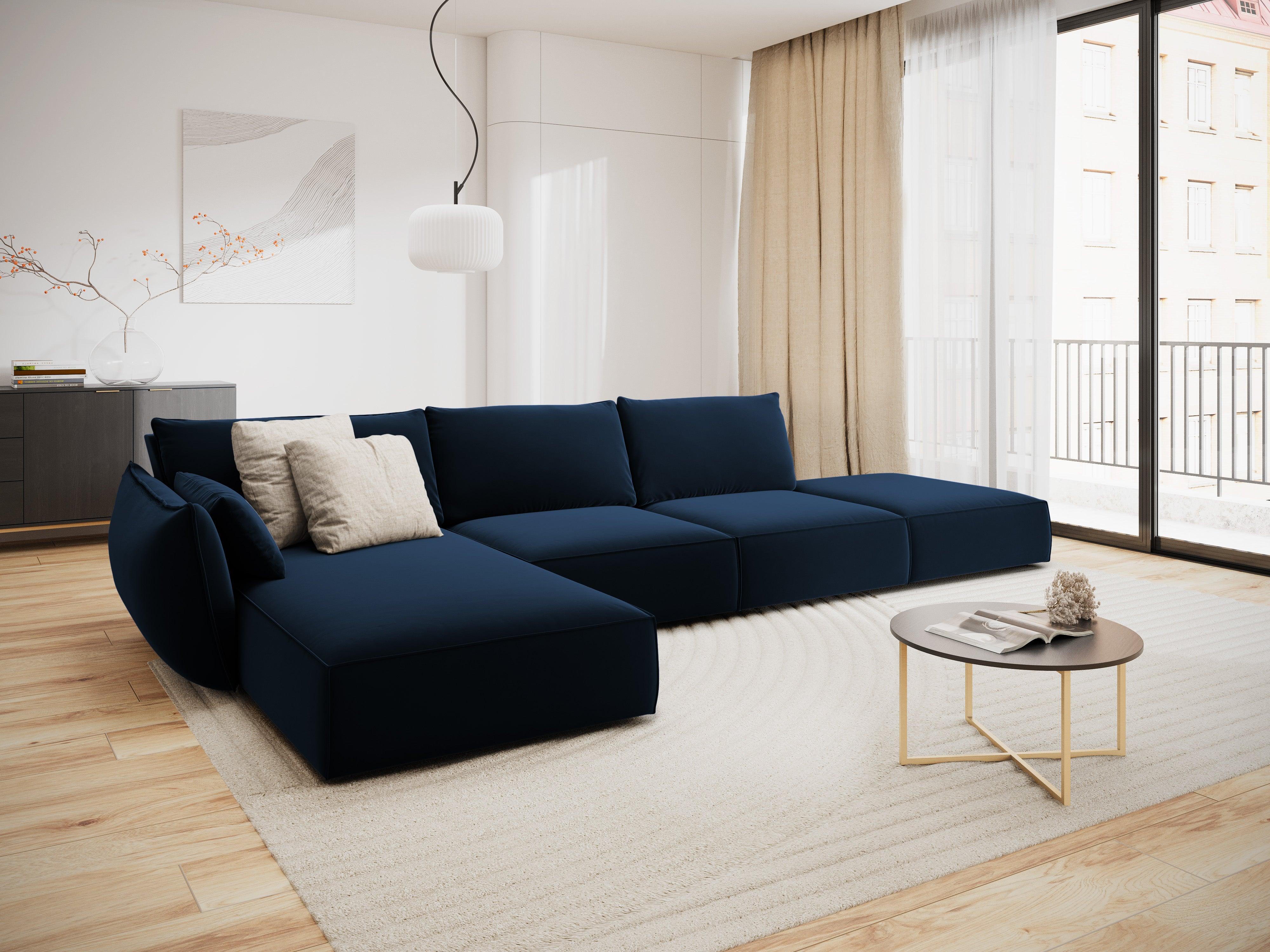 Narożnik aksamitny lewostronny otwarty VANDA granatowy Mazzini Sofas Eye on Design