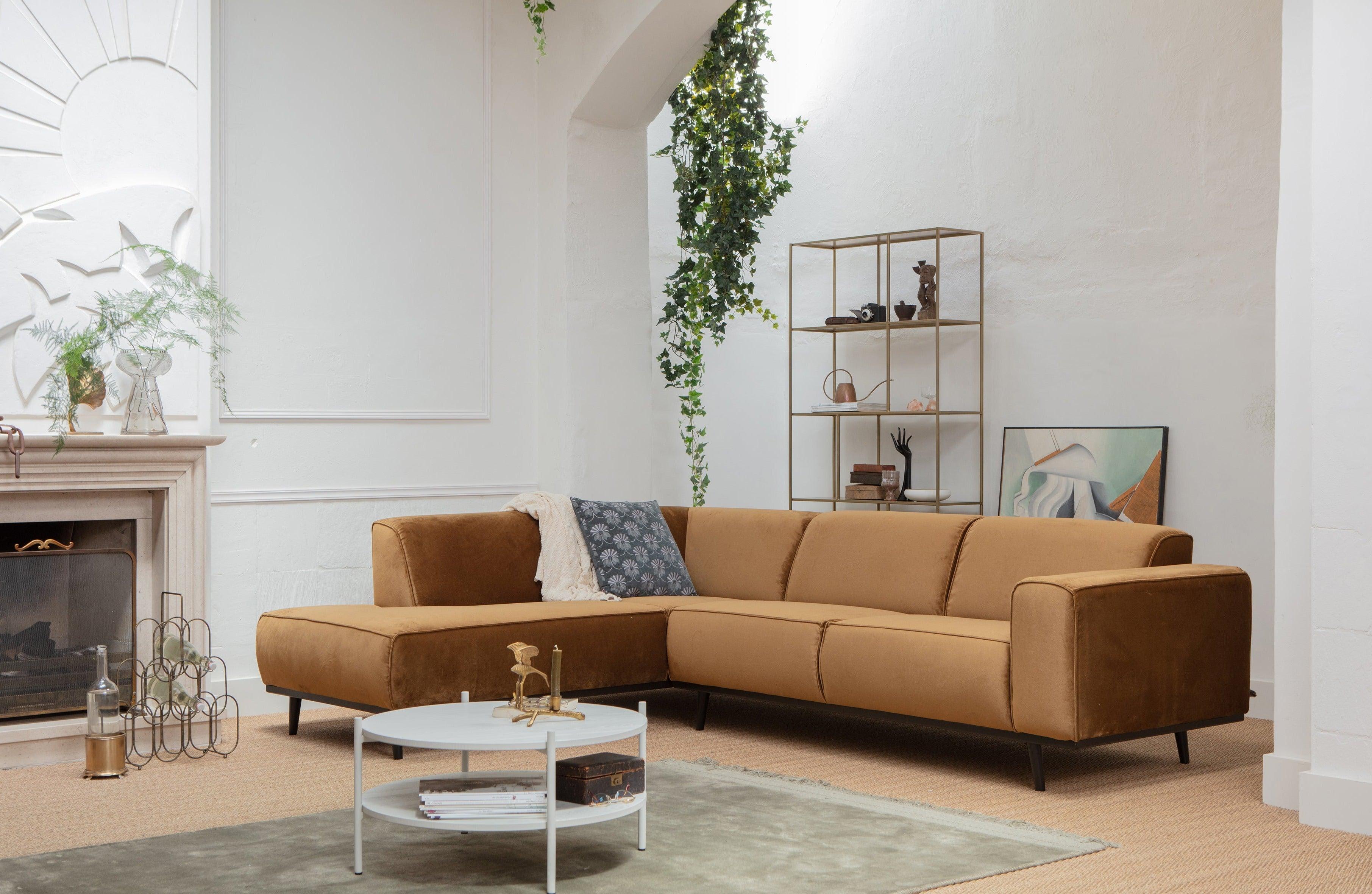 Narożnik aksamitny lewostronny STATEMENT miodowy Be Pure Eye on Design