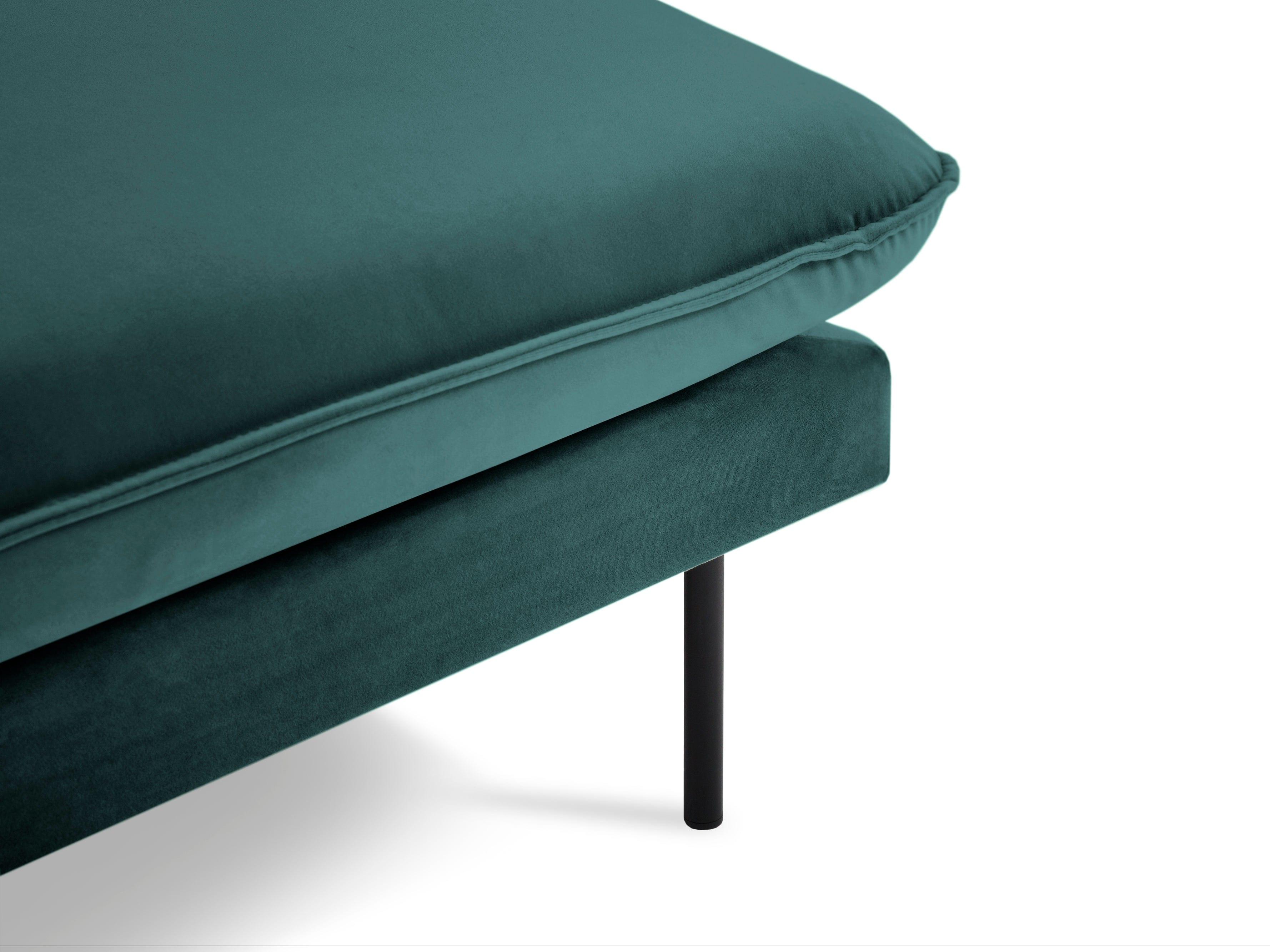 Narożnik aksamitny lewostronny VIENNA morski z czarną podstawą Cosmopolitan Design Eye on Design