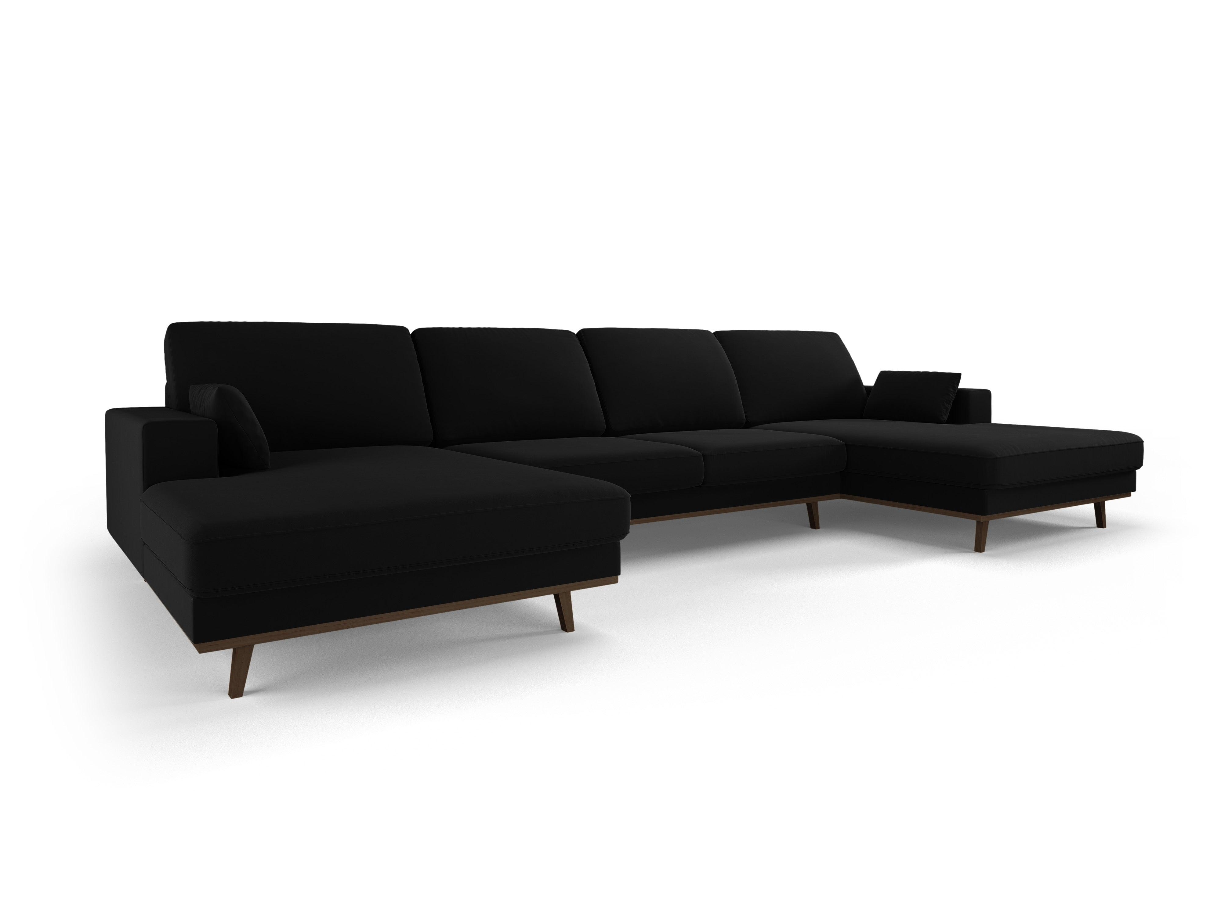 Narożnik aksamitny panoramiczny HEBE czarny Mazzini Sofas Eye on Design