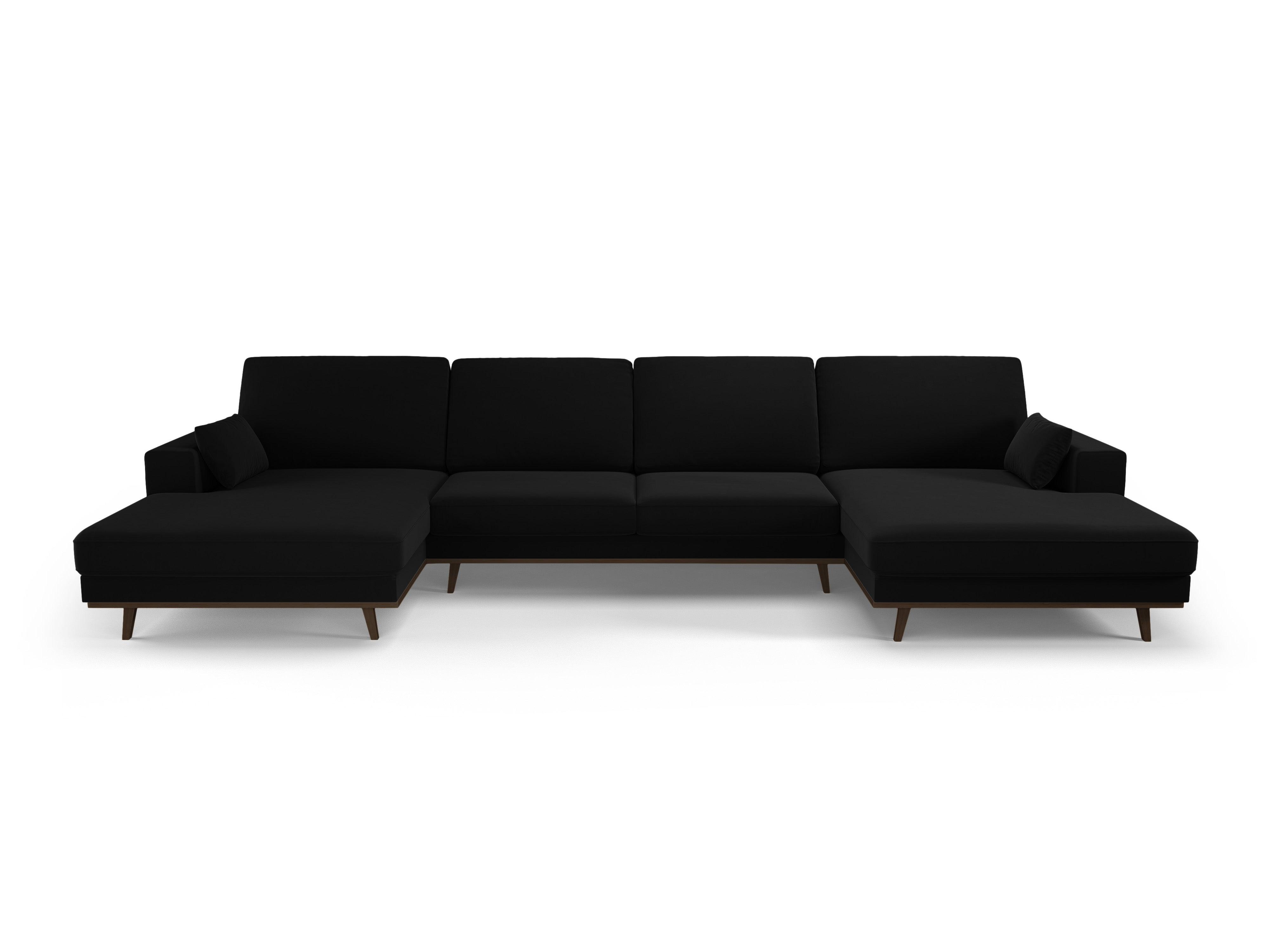Narożnik aksamitny panoramiczny HEBE czarny Mazzini Sofas Eye on Design