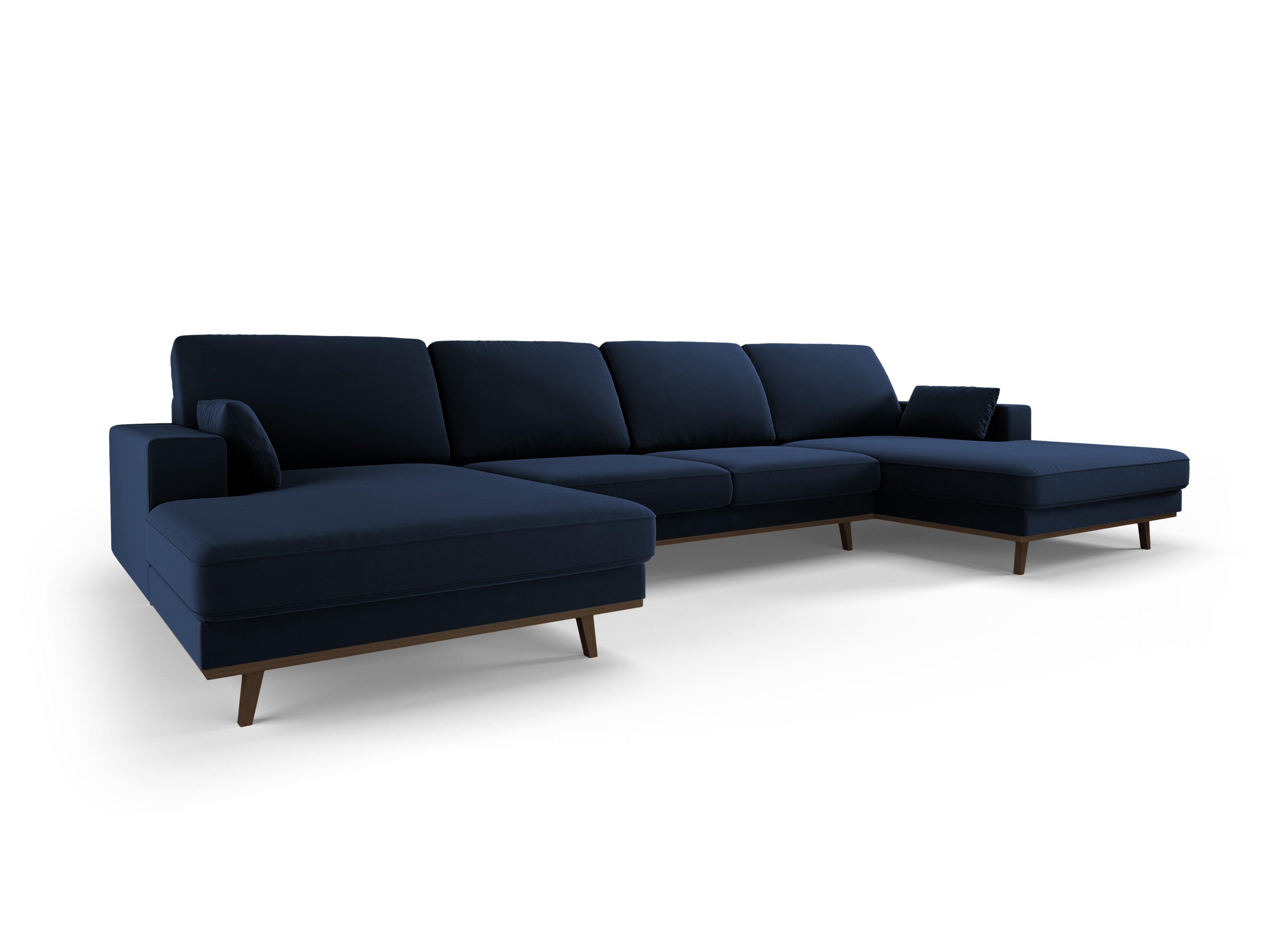 Narożnik aksamitny panoramiczny HEBE granat królewski Mazzini Sofas Eye on Design