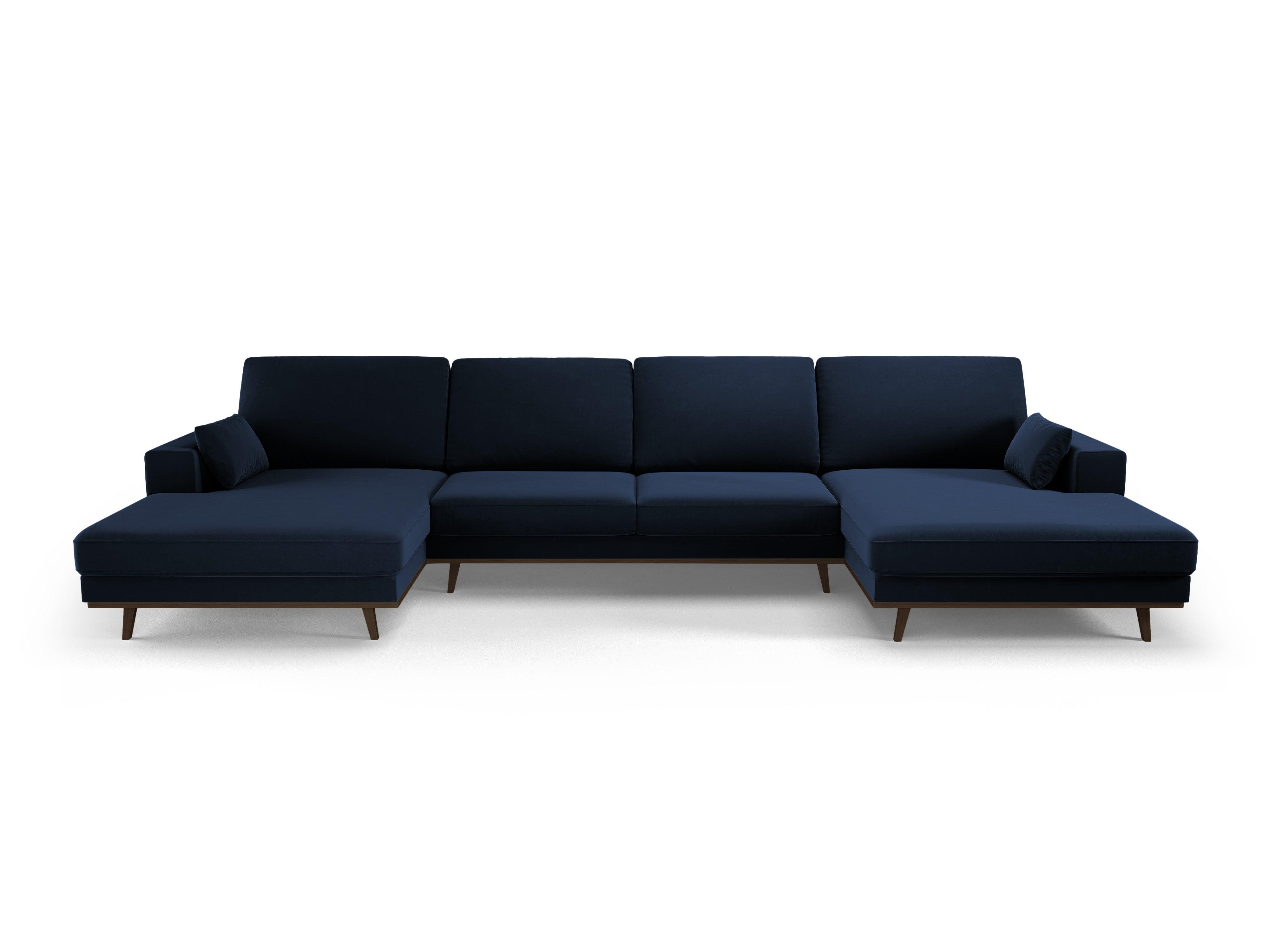 Narożnik aksamitny panoramiczny HEBE granat królewski Mazzini Sofas Eye on Design