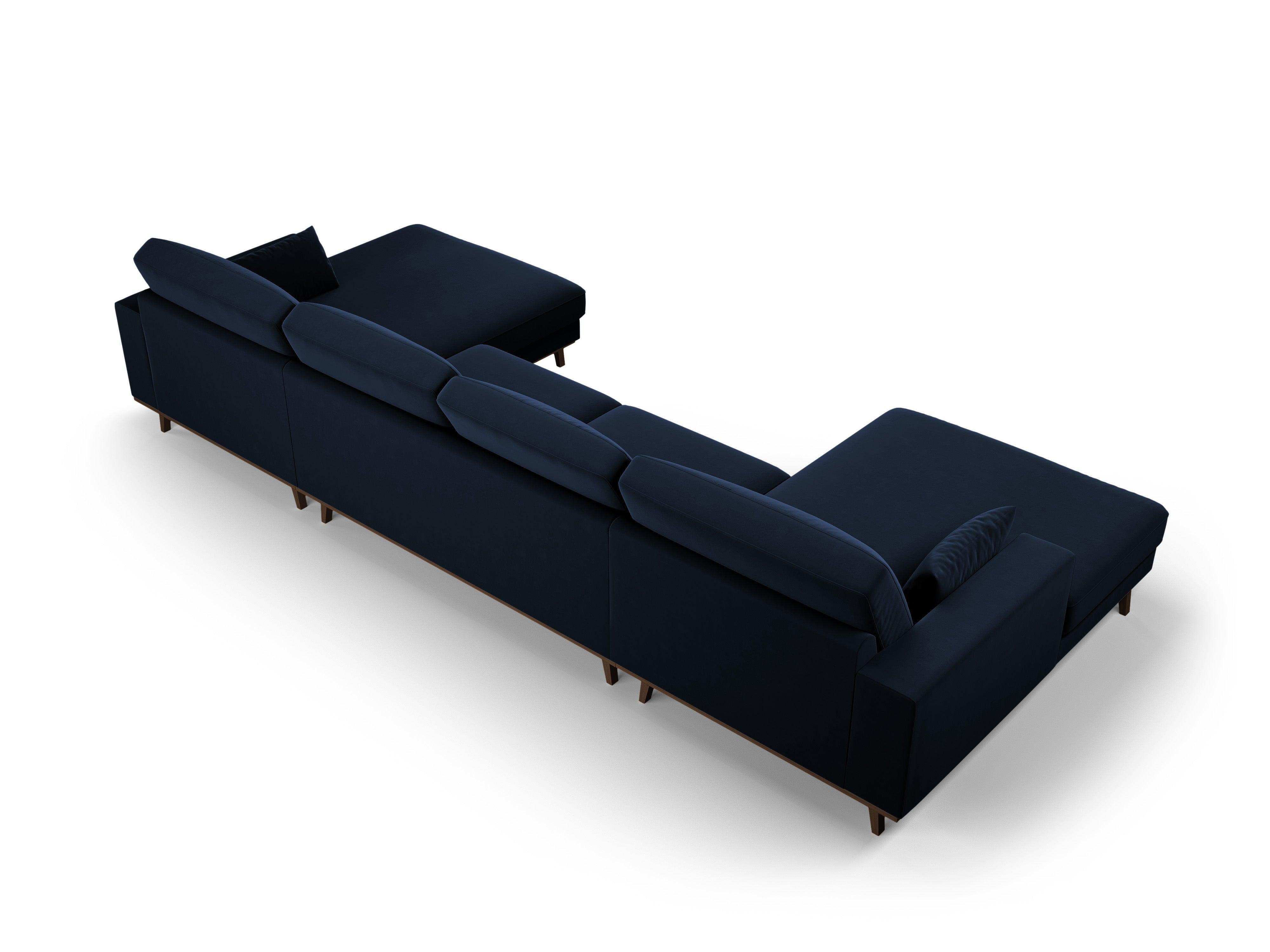 Narożnik aksamitny panoramiczny HEBE granat królewski Mazzini Sofas Eye on Design
