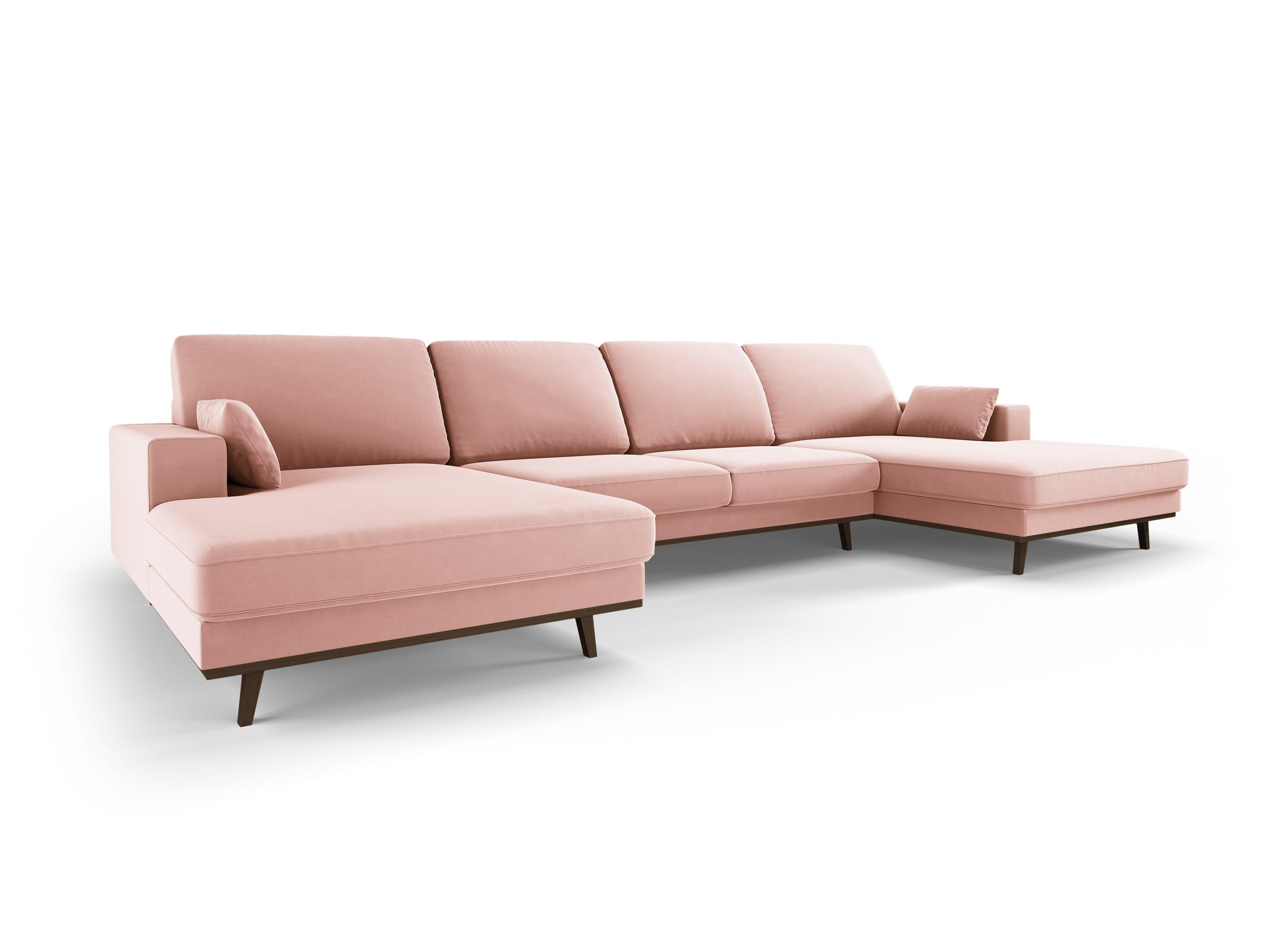 Narożnik aksamitny panoramiczny HEBE różowy Mazzini Sofas Eye on Design