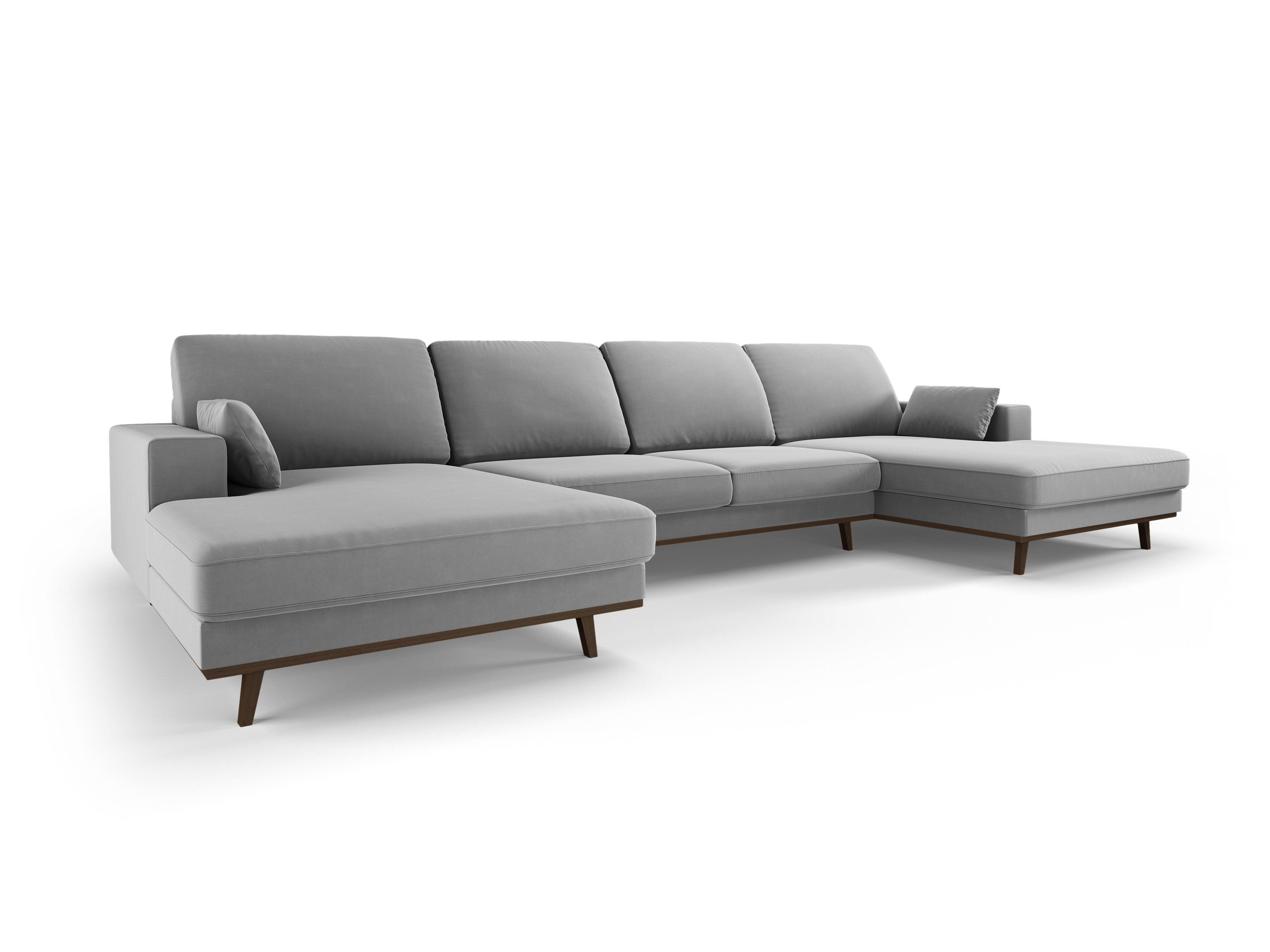 Narożnik aksamitny panoramiczny HEBE szary Mazzini Sofas Eye on Design