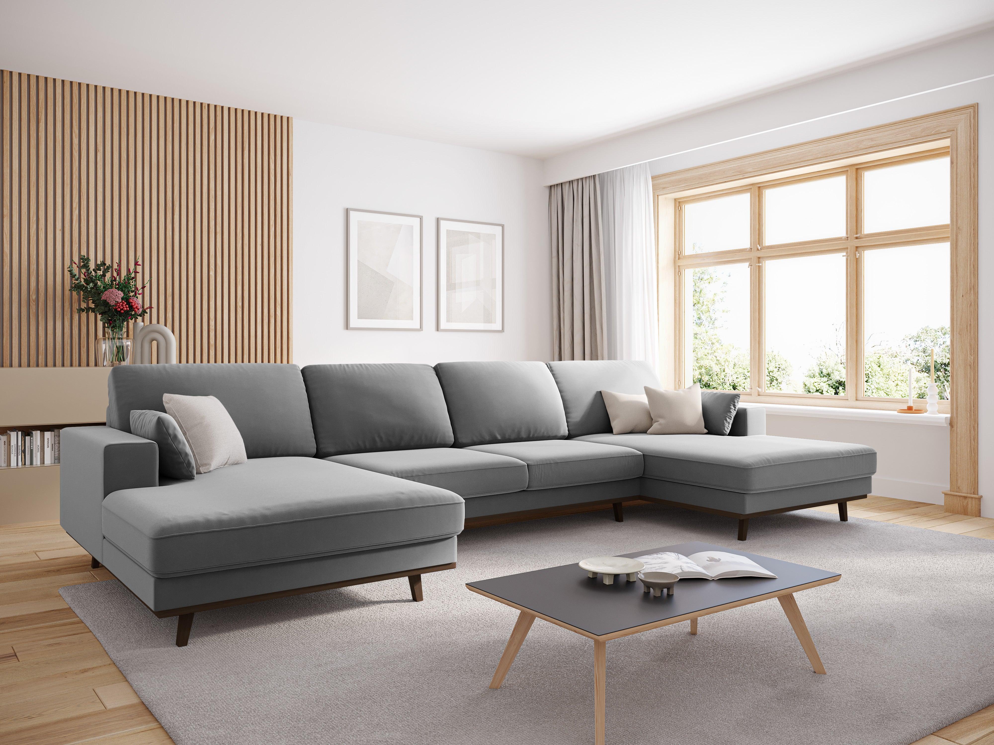 Narożnik aksamitny panoramiczny HEBE szary Mazzini Sofas Eye on Design