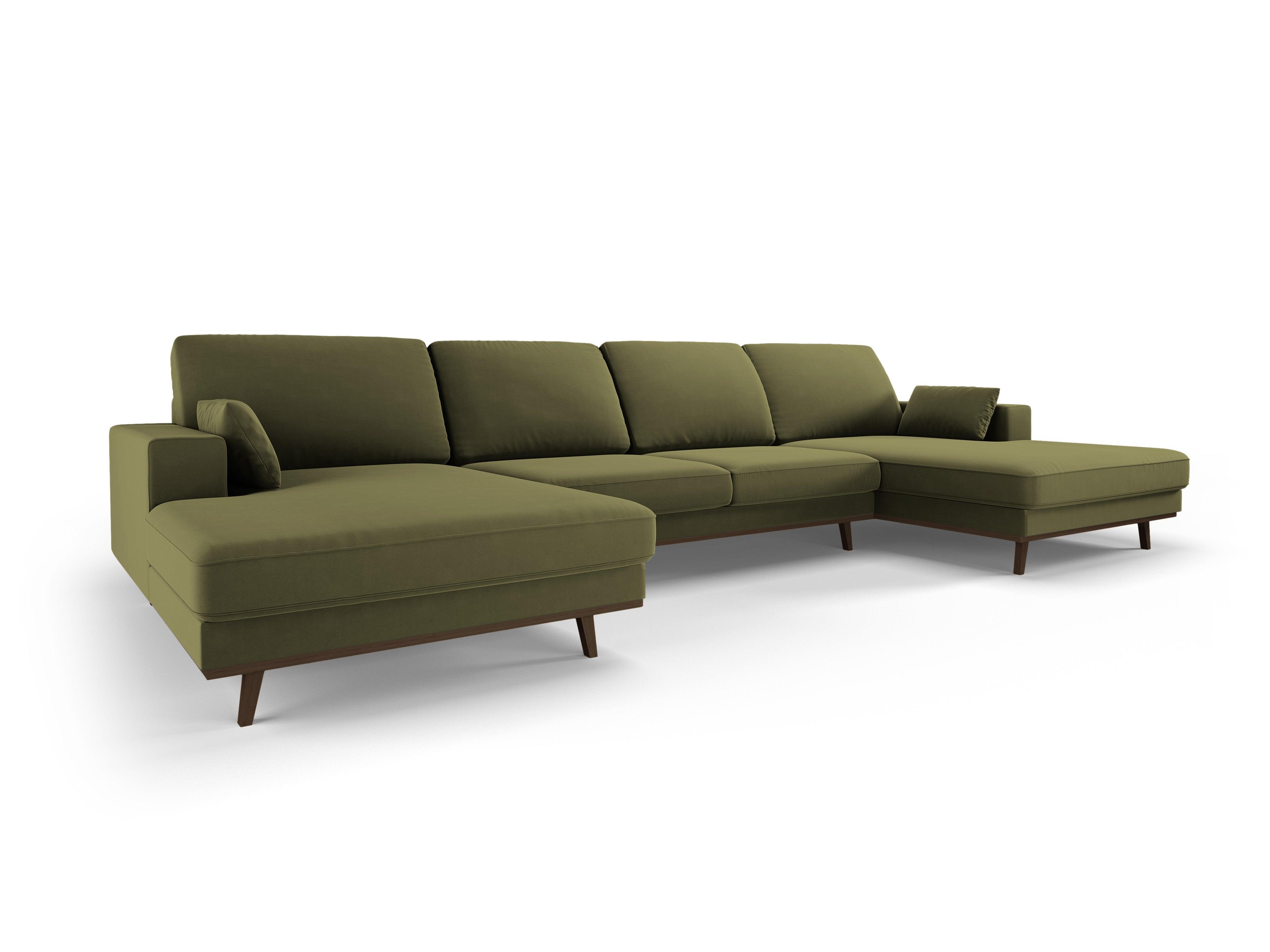 Narożnik aksamitny panoramiczny HEBE zielony Mazzini Sofas Eye on Design