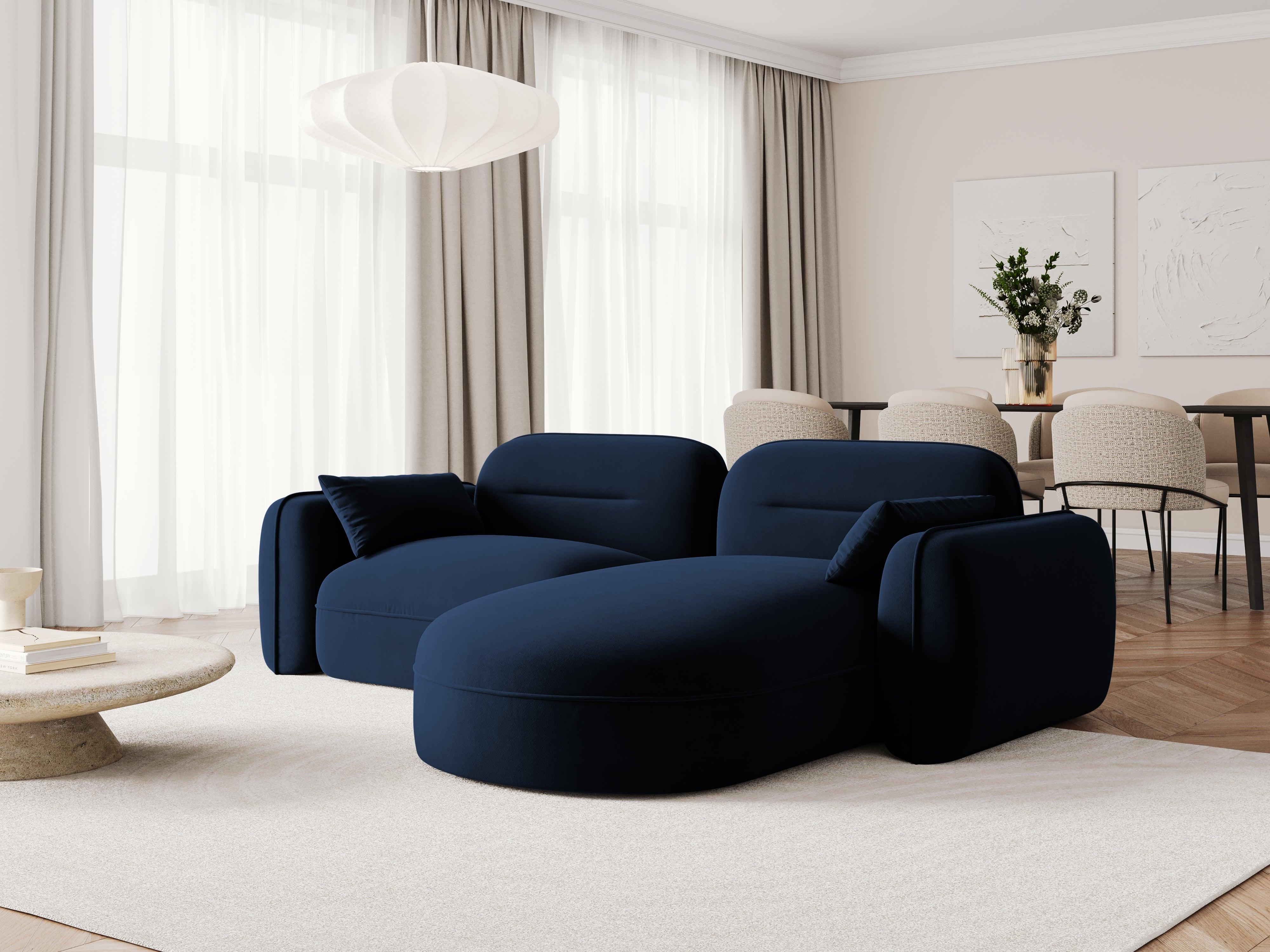 Narożnik modułowy aksamitny prawostronny 3-osobowy SYDNEY granat królewski Cosmopolitan Design Eye on Design