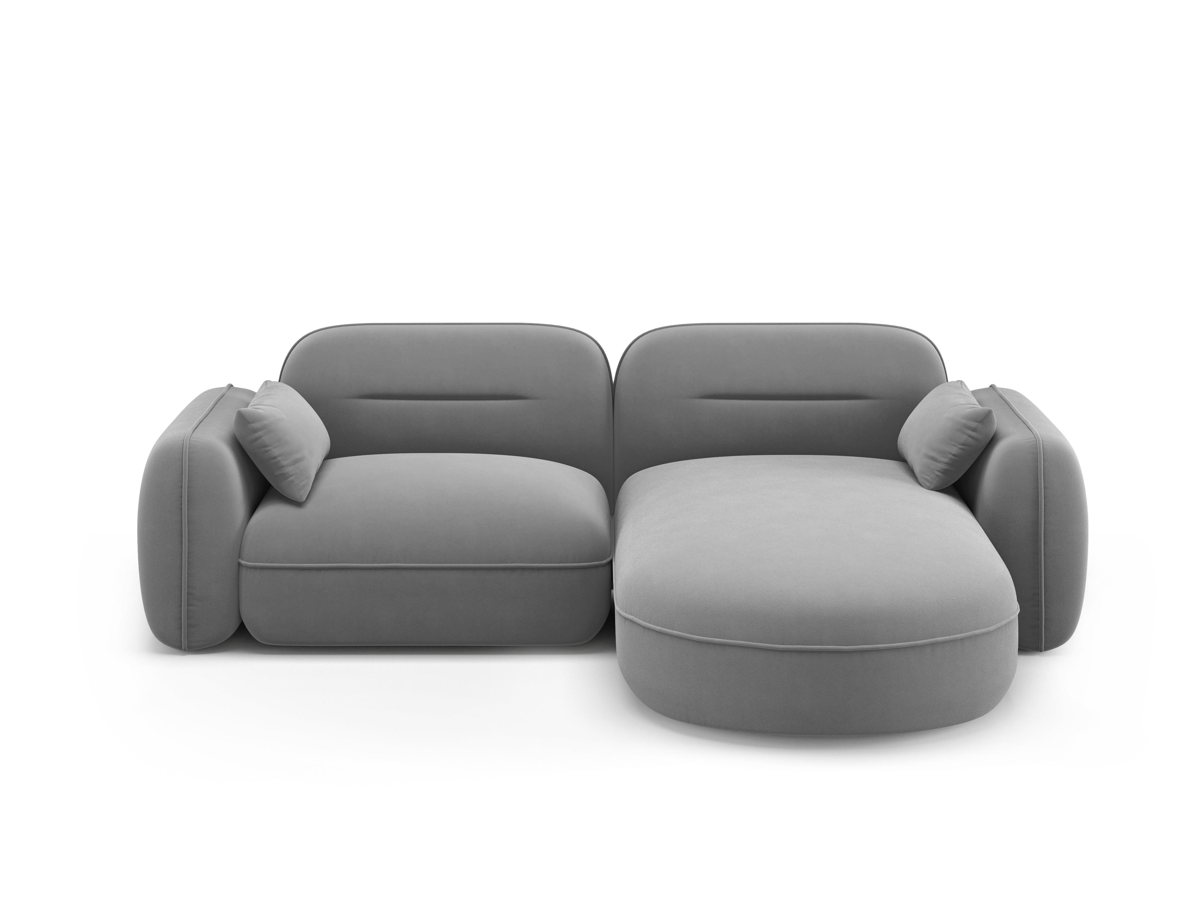 Narożnik modułowy aksamitny prawostronny 3-osobowy SYDNEY jasnoszary Cosmopolitan Design Eye on Design