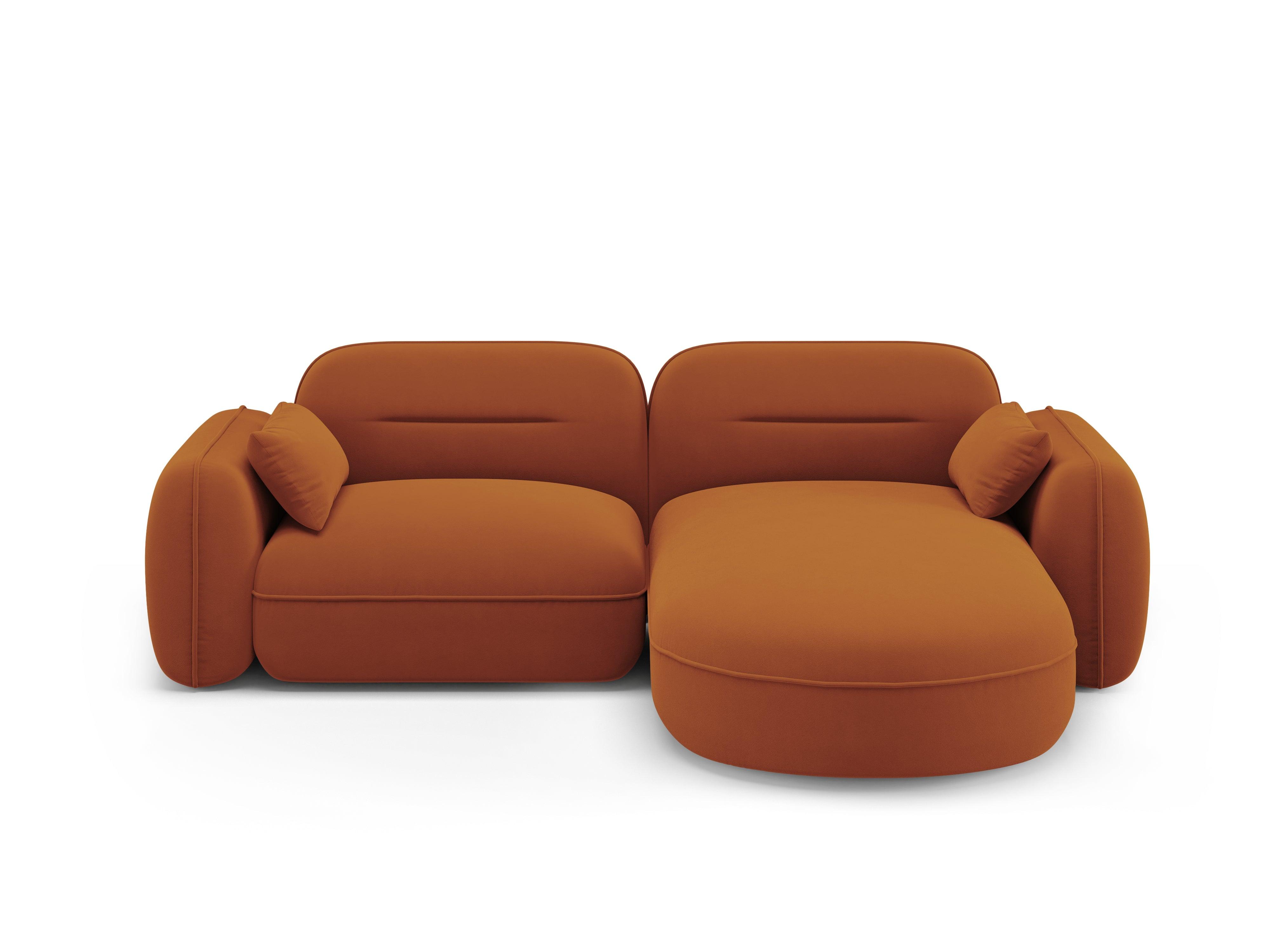 Narożnik modułowy aksamitny prawostronny 3-osobowy SYDNEY terracotta Cosmopolitan Design Eye on Design