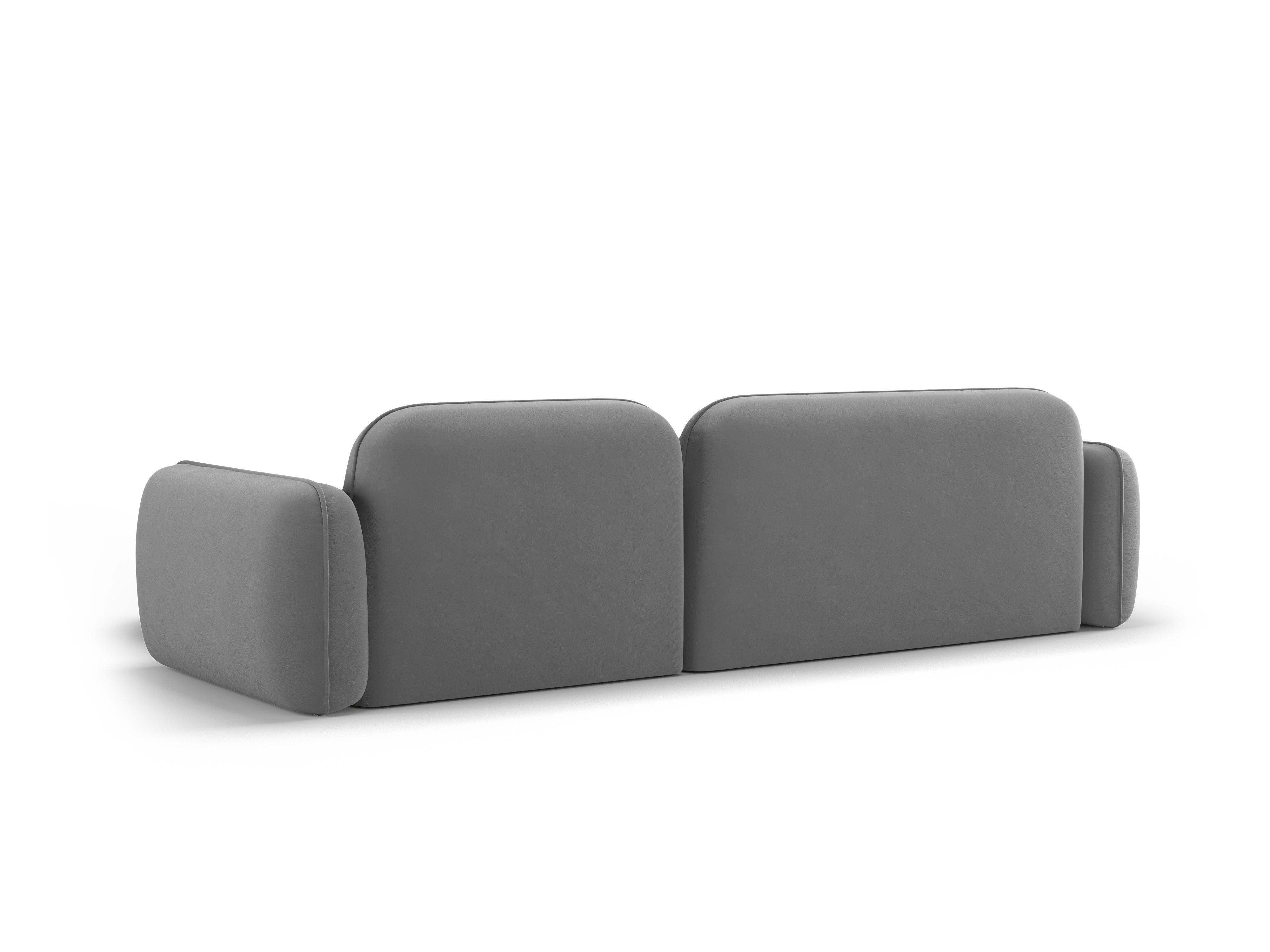 Narożnik modułowy aksamitny prawostronny 3,5-osobowy SYDNEY jasnoszary Cosmopolitan Design Eye on Design