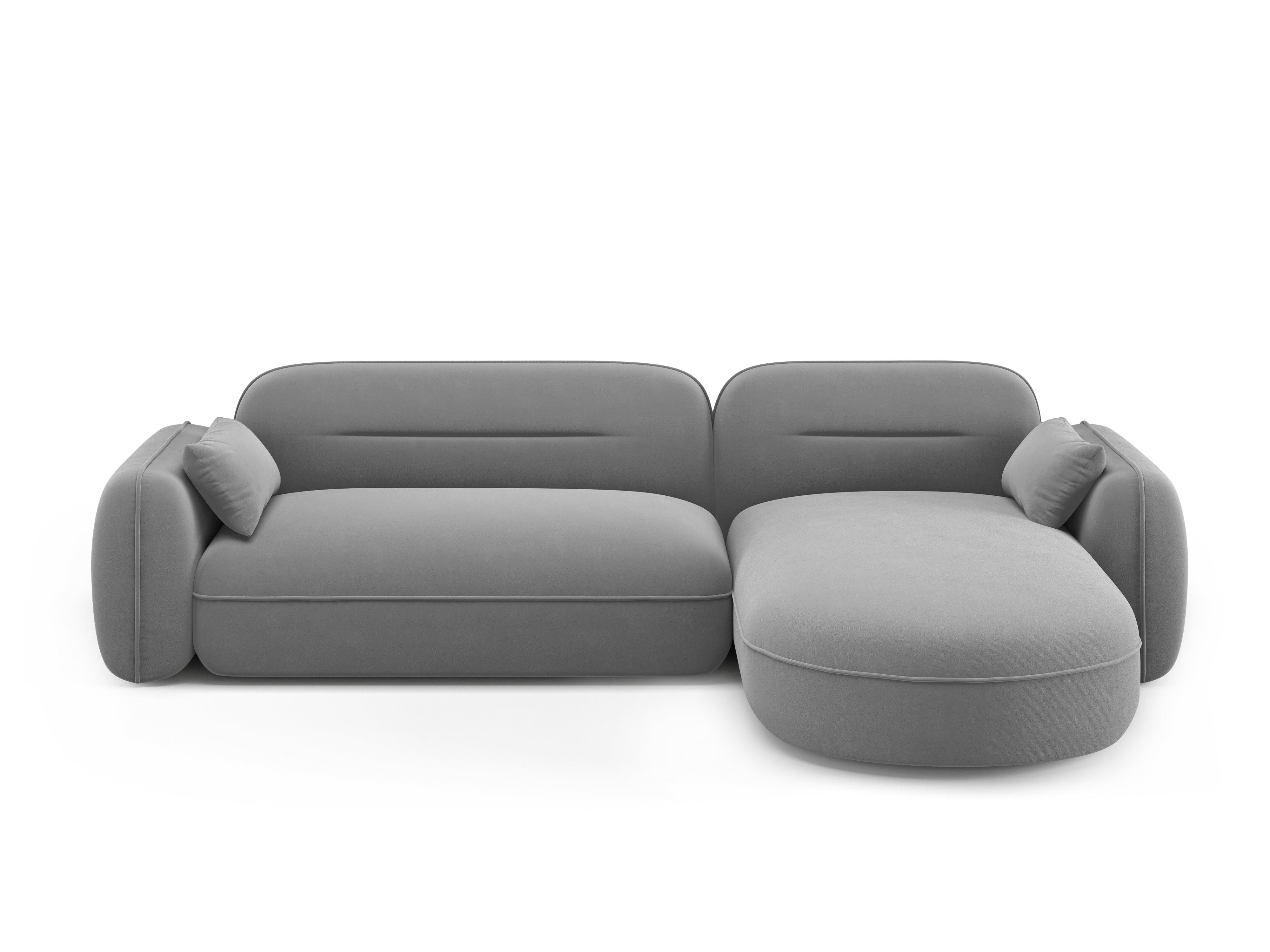 Narożnik modułowy aksamitny prawostronny 3,5-osobowy SYDNEY jasnoszary Cosmopolitan Design Eye on Design