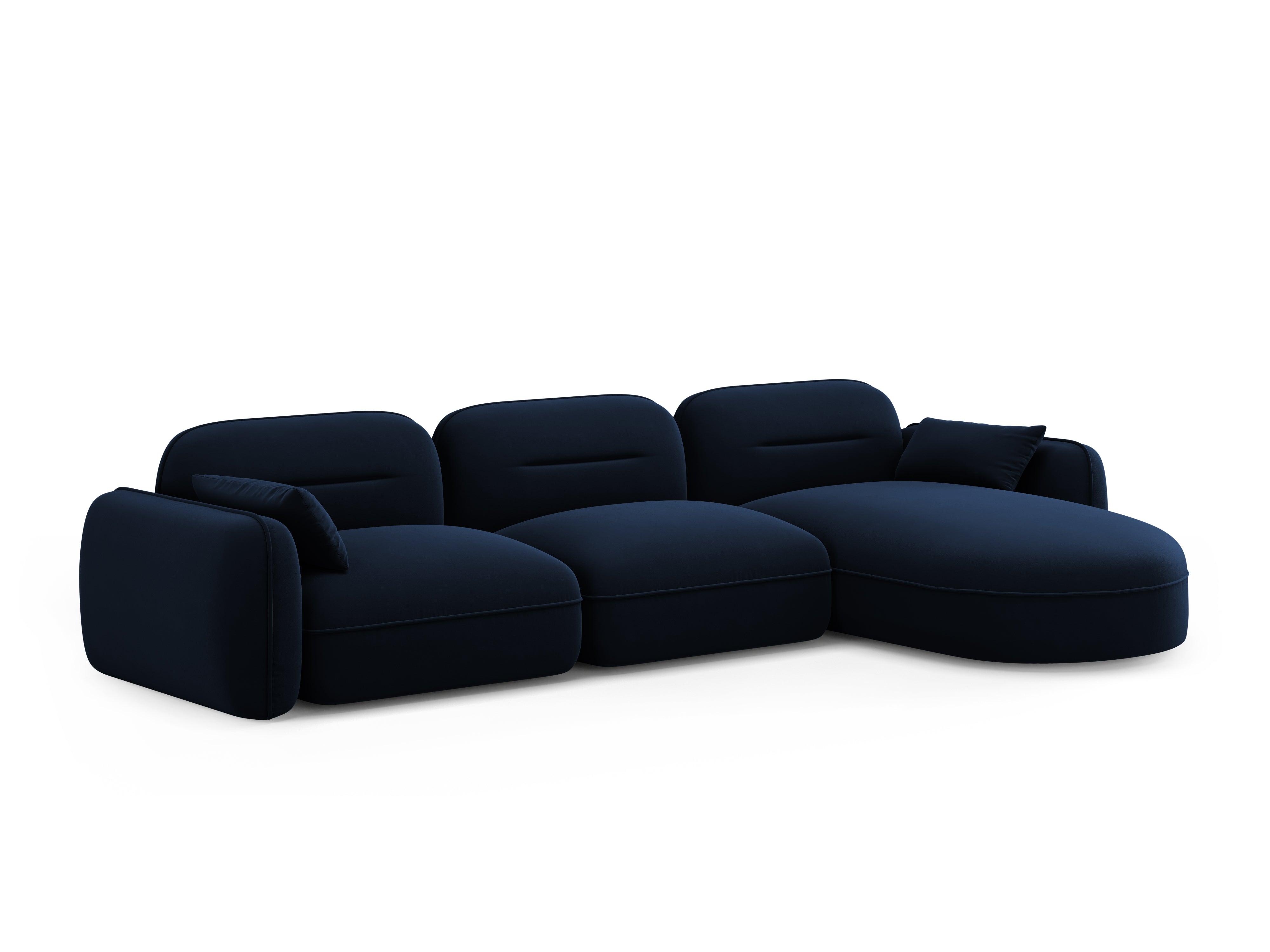 Narożnik modułowy aksamitny prawostronny 4-osobowy SYDNEY granat królewski Cosmopolitan Design Eye on Design