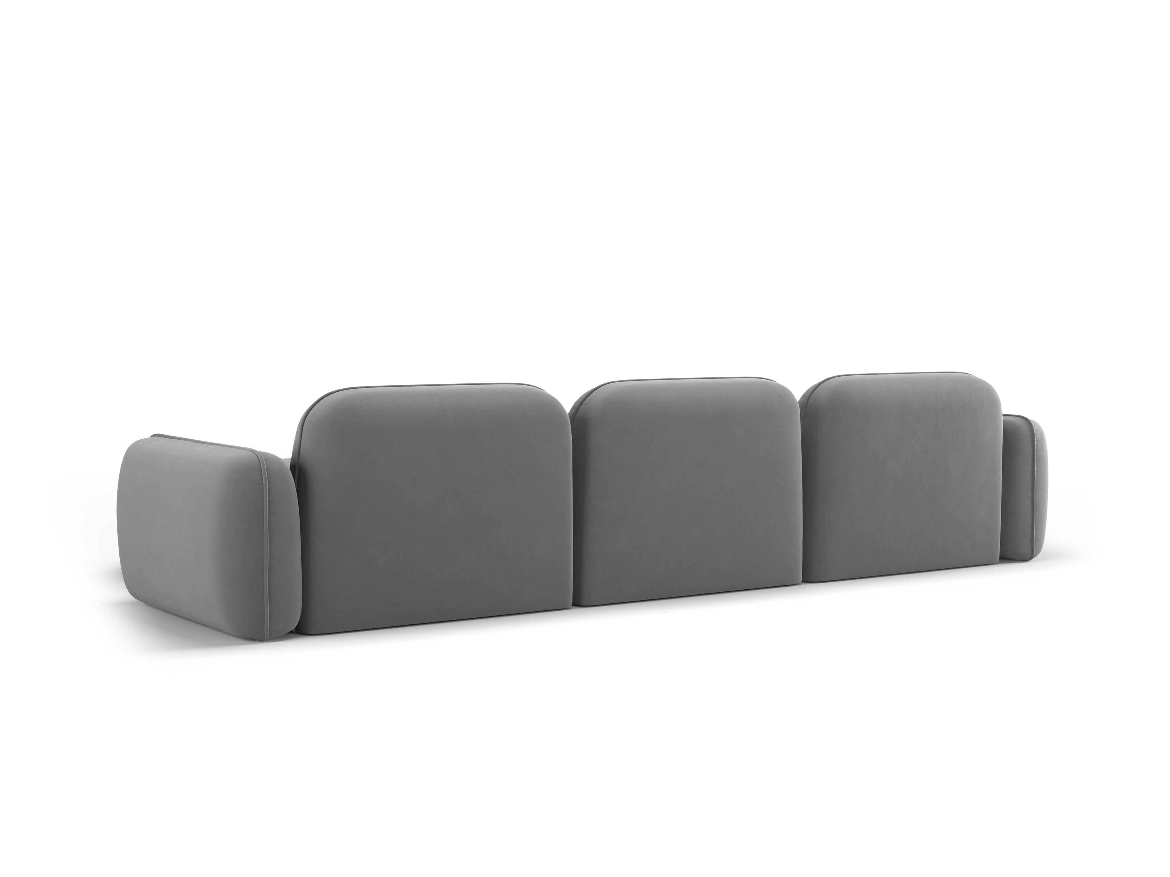Narożnik modułowy aksamitny prawostronny 4-osobowy SYDNEY jasnoszary Cosmopolitan Design Eye on Design