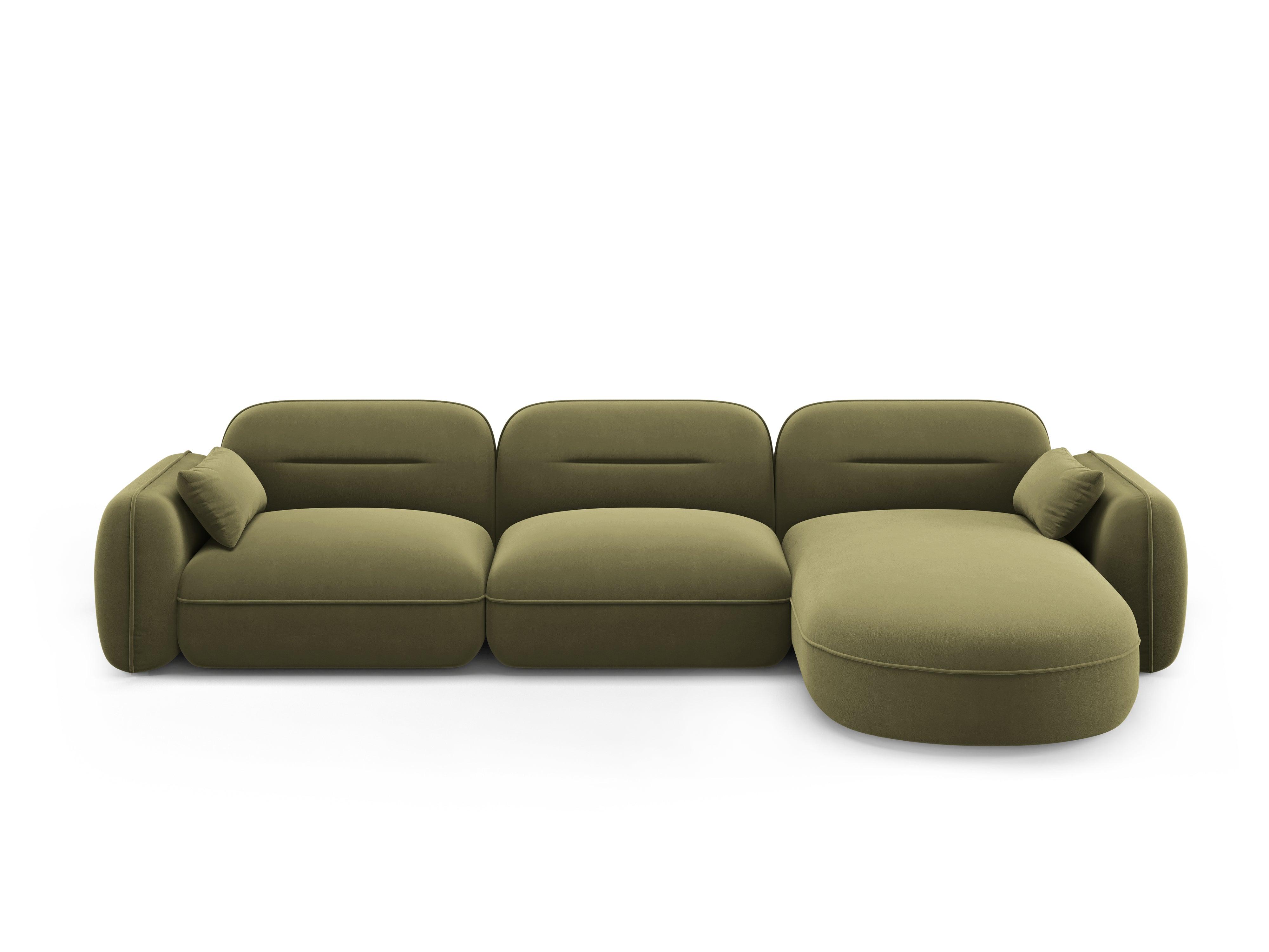 Narożnik modułowy aksamitny prawostronny 4-osobowy SYDNEY jasnozielony Cosmopolitan Design Eye on Design