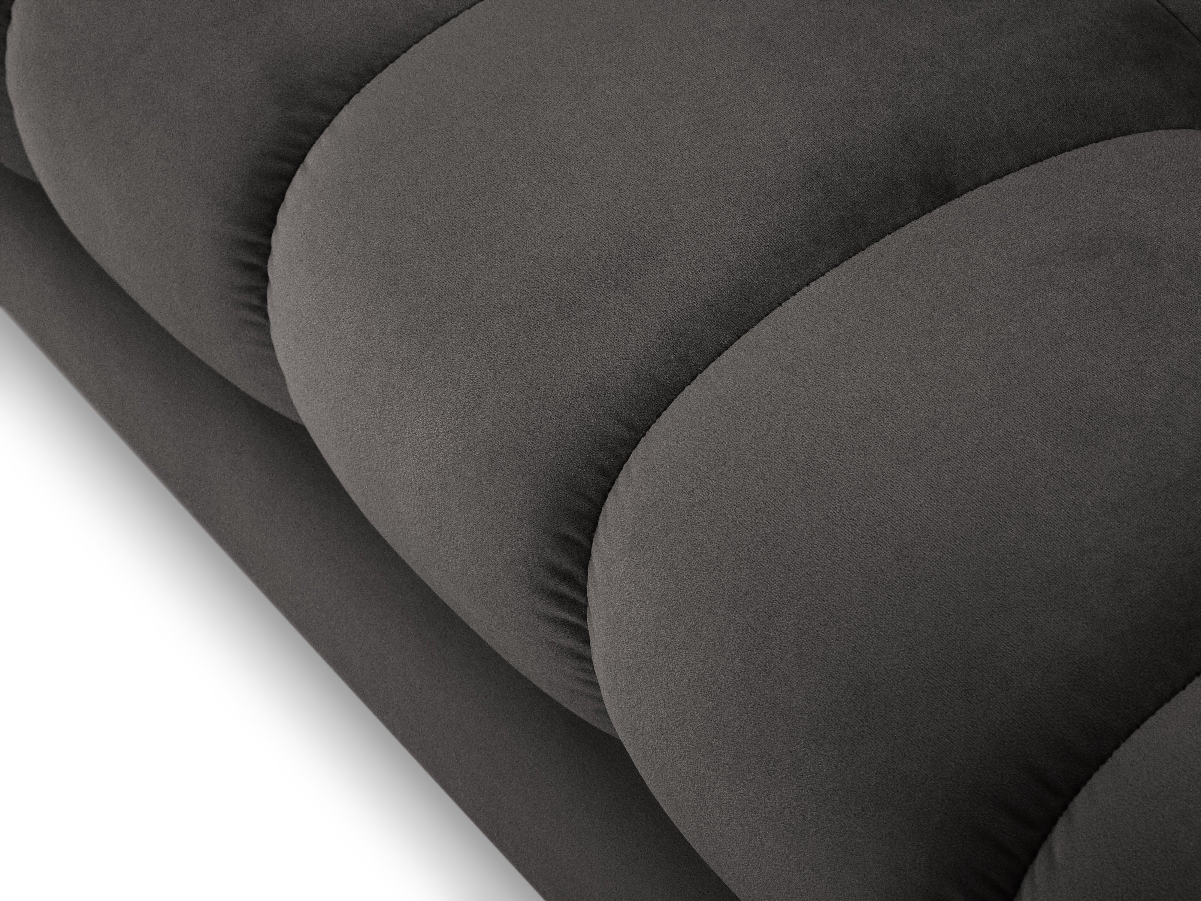 Narożnik aksamitny prawostronny BALI ciemnoszary z czarną podstawą Cosmopolitan Design Eye on Design