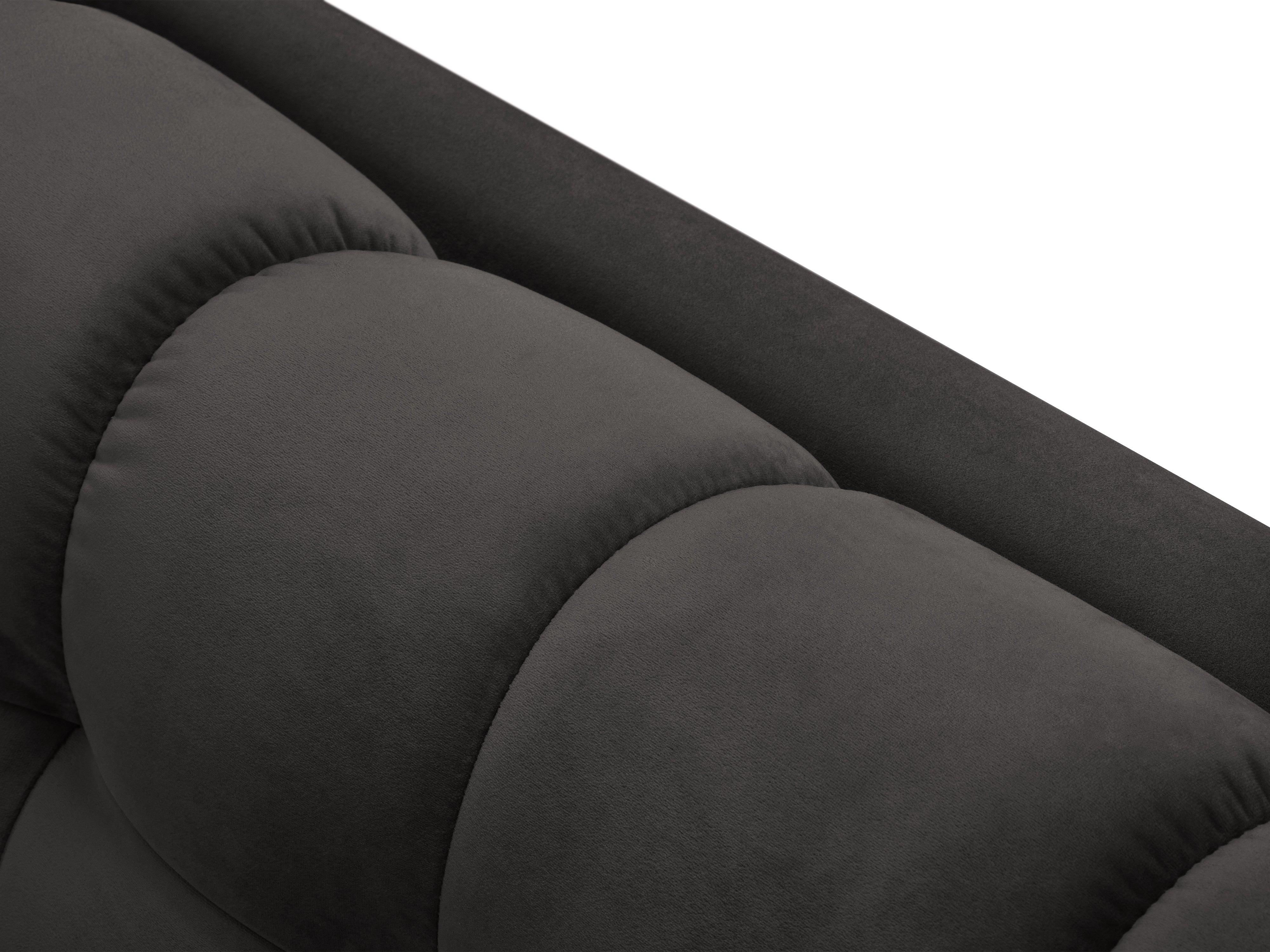 Narożnik aksamitny prawostronny BALI ciemnoszary z czarną podstawą Cosmopolitan Design Eye on Design