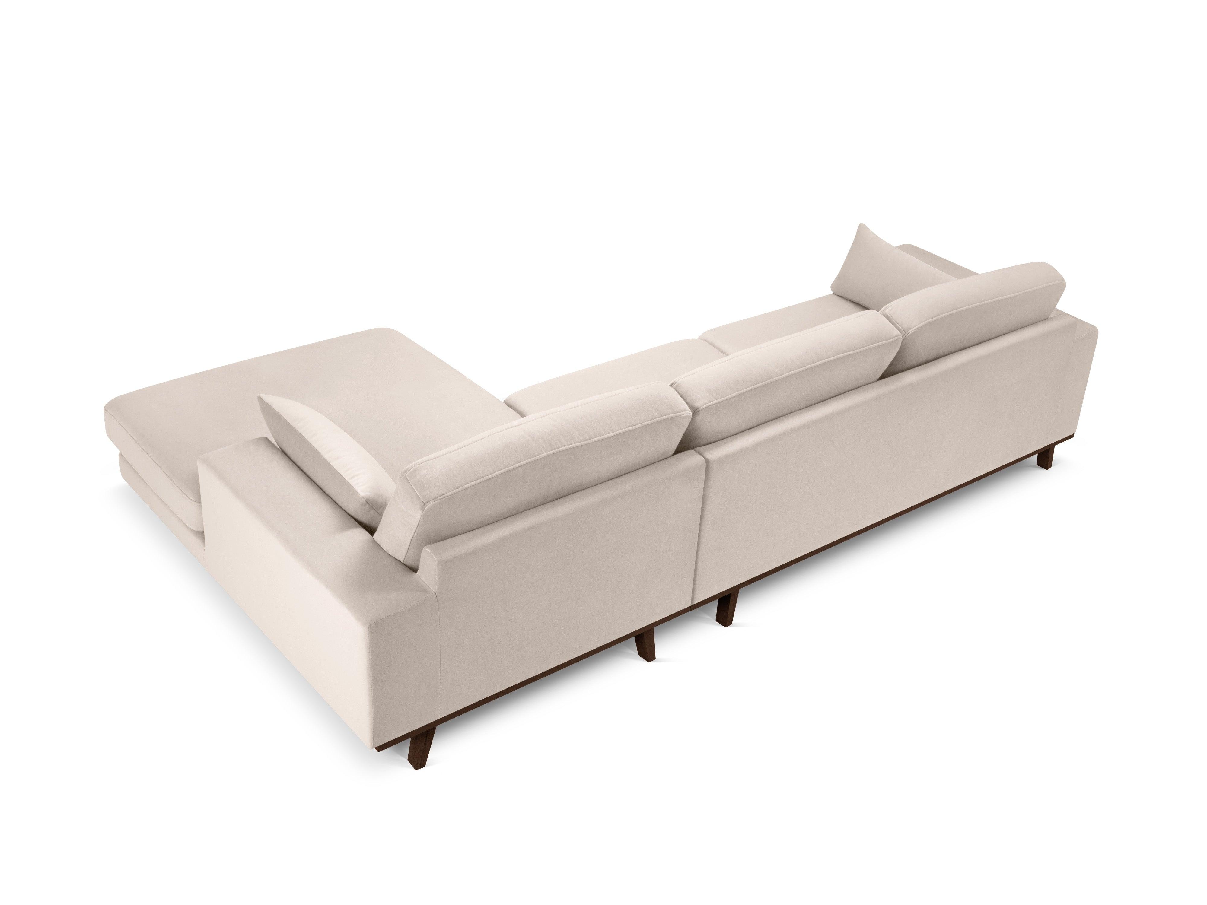 Narożnik aksamitny prawostronny HEBE beżowy Mazzini Sofas Eye on Design