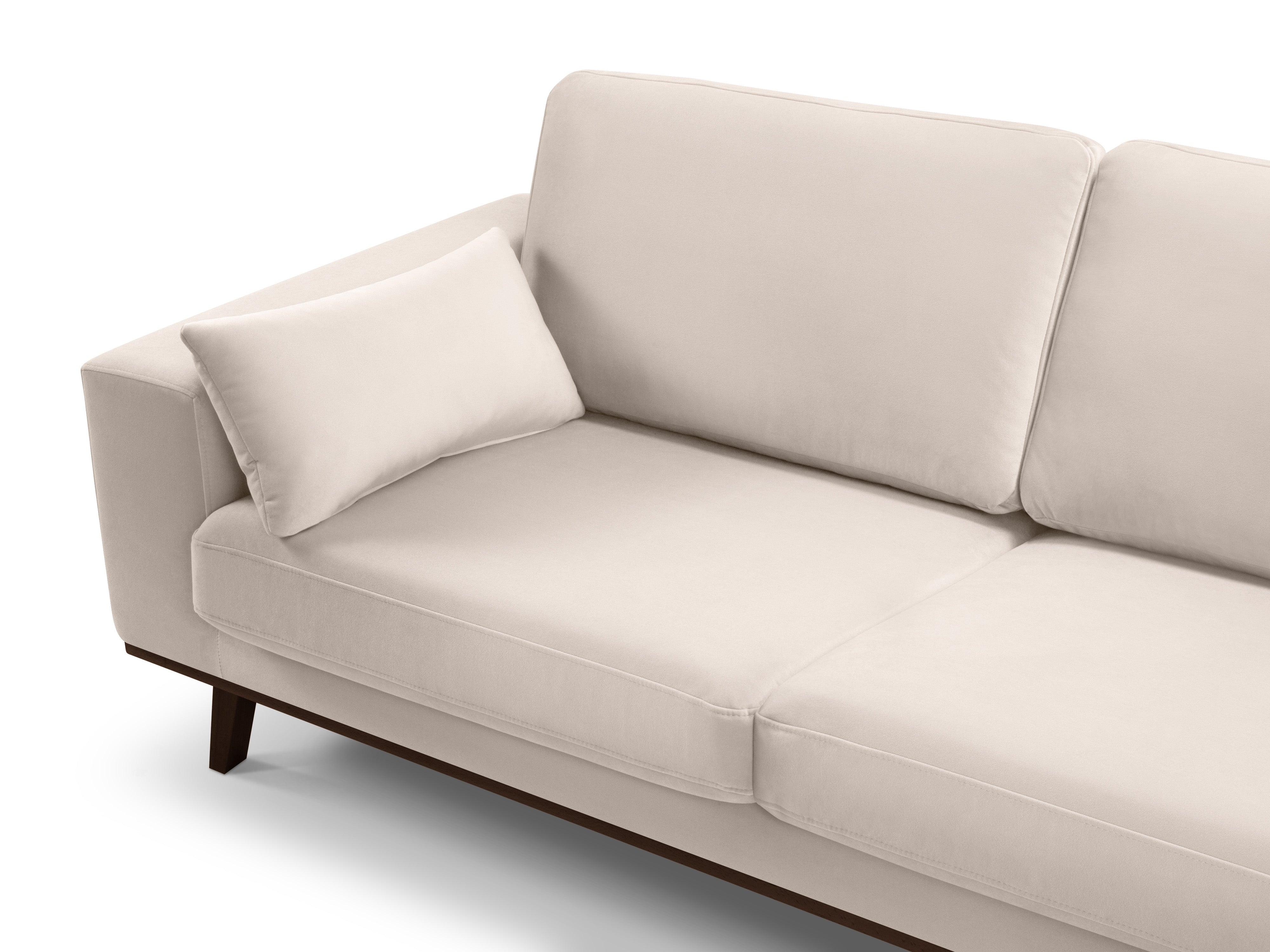 Narożnik aksamitny prawostronny HEBE beżowy Mazzini Sofas Eye on Design