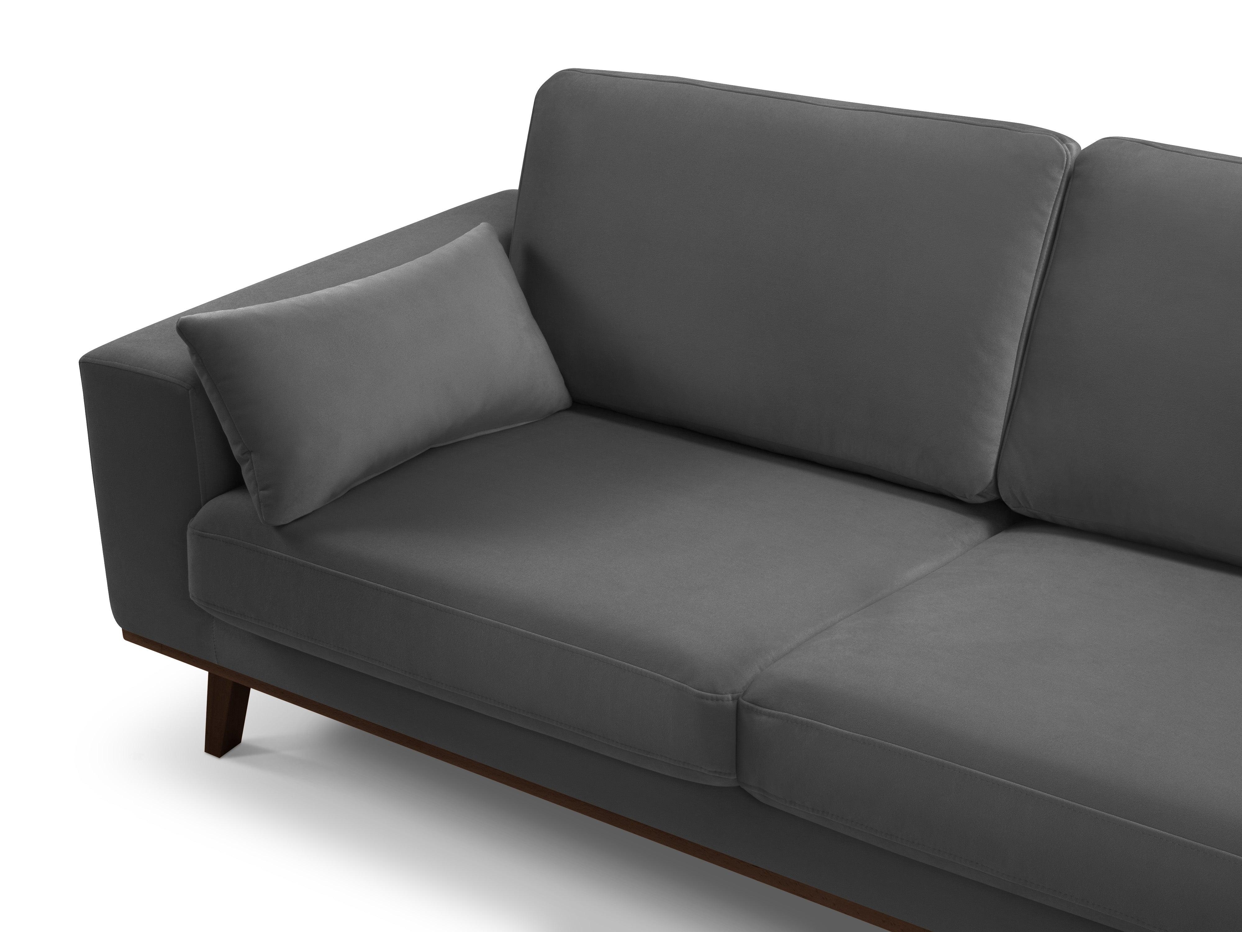 Narożnik aksamitny prawostronny HEBE ciemnoszary Mazzini Sofas Eye on Design