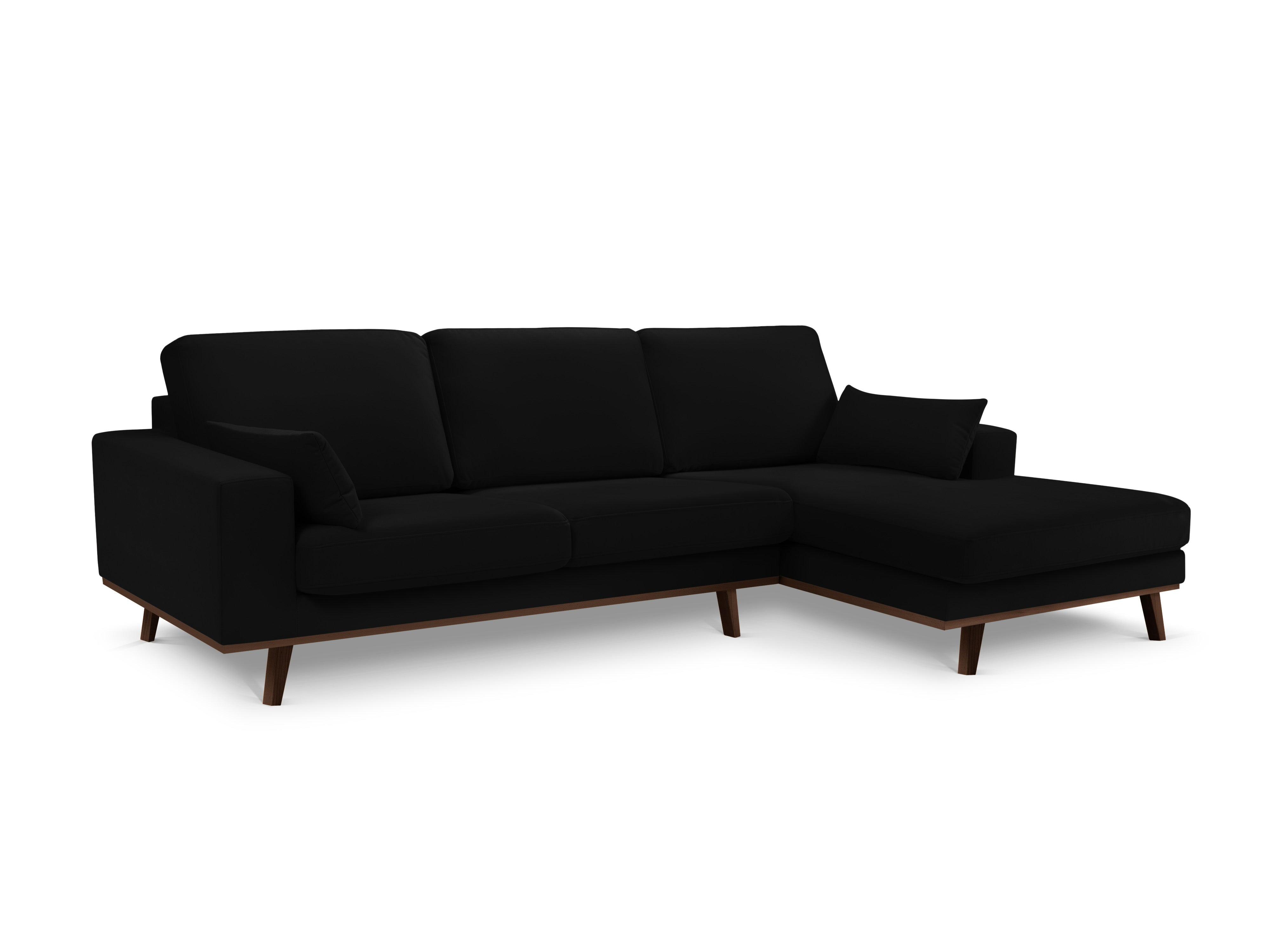 Narożnik aksamitny prawostronny HEBE czarny Mazzini Sofas Eye on Design
