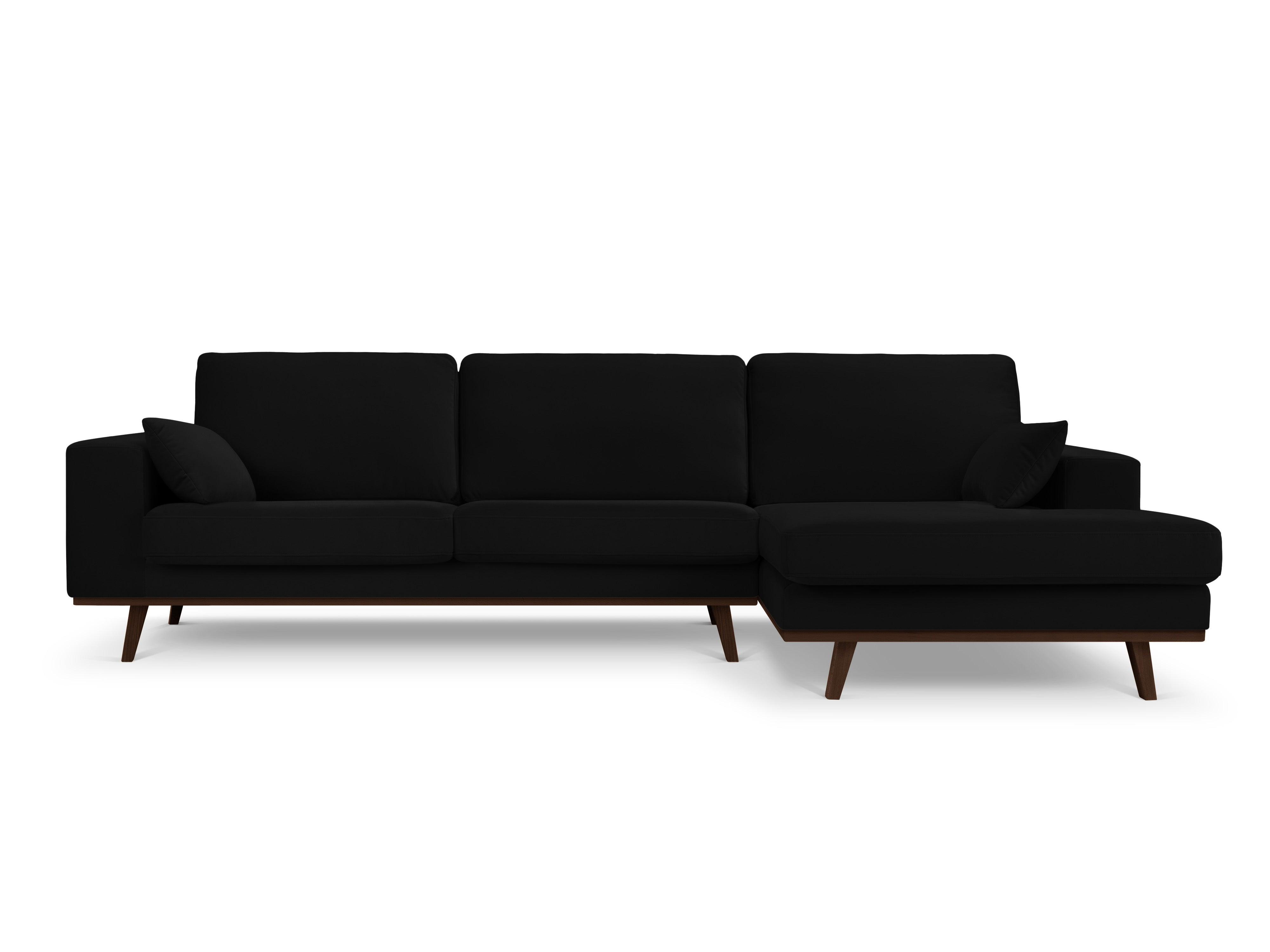 Narożnik aksamitny prawostronny HEBE czarny Mazzini Sofas Eye on Design