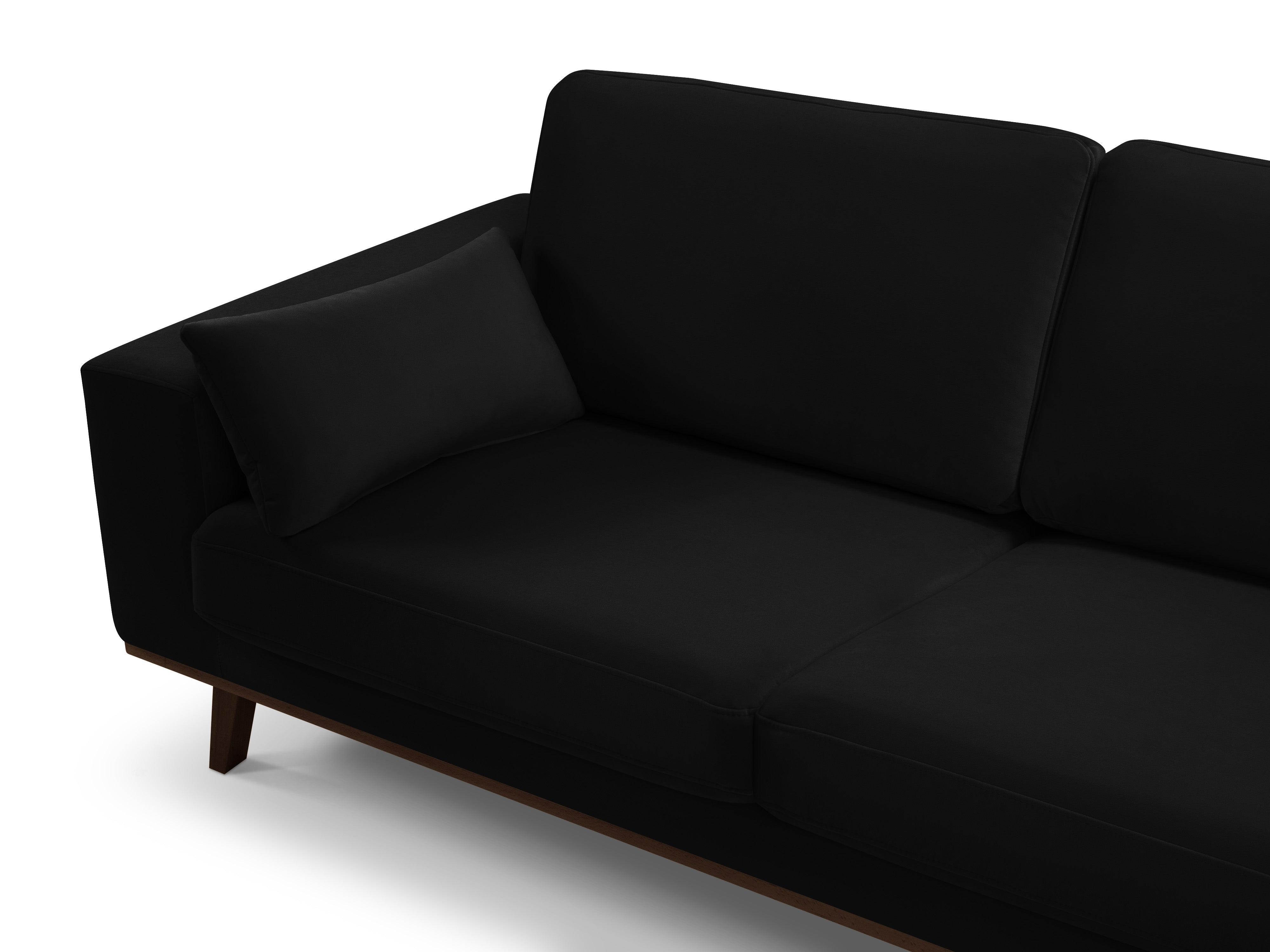 Narożnik aksamitny prawostronny HEBE czarny Mazzini Sofas Eye on Design