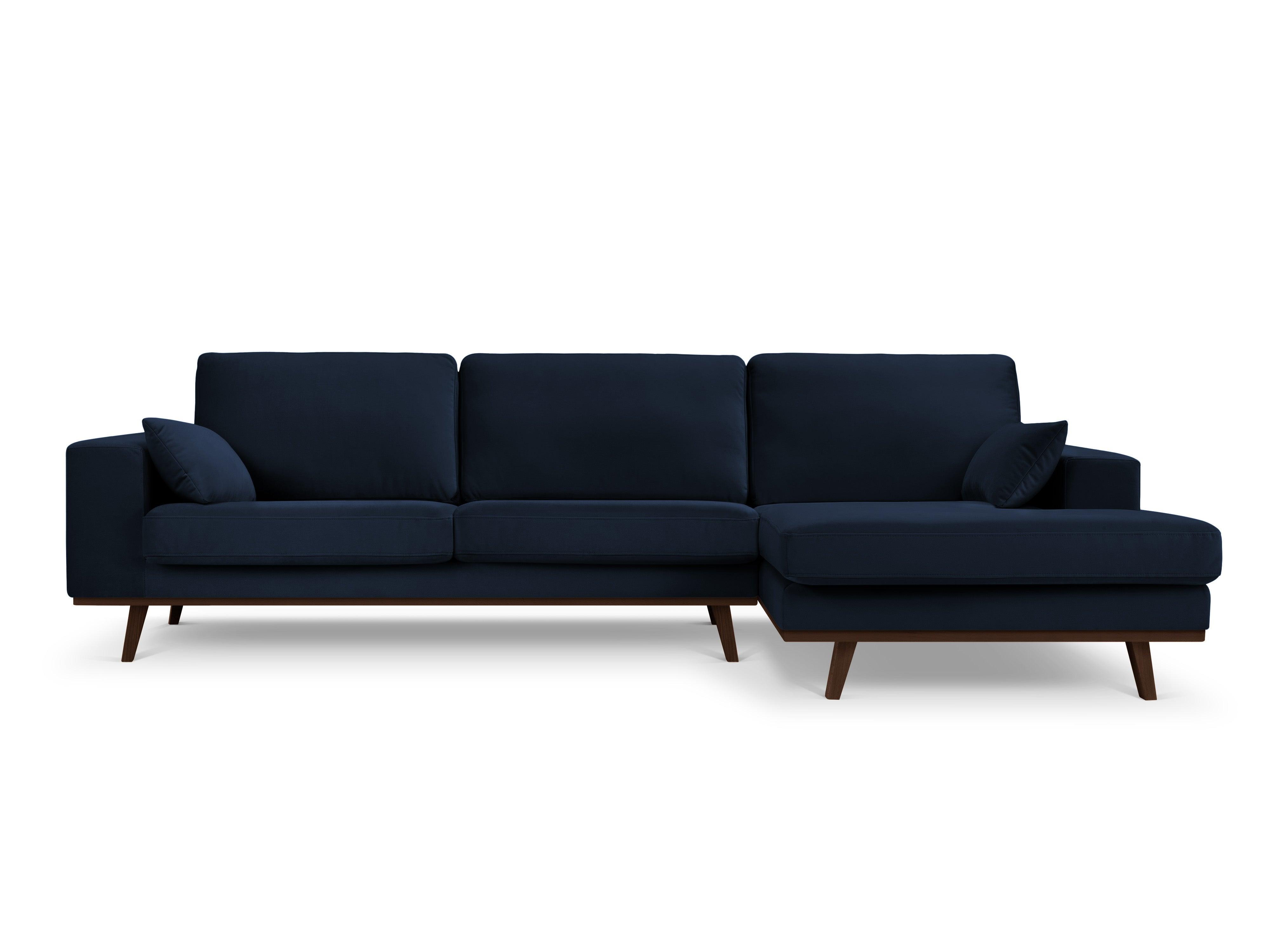Narożnik aksamitny prawostronny HEBE granat królewski Mazzini Sofas Eye on Design