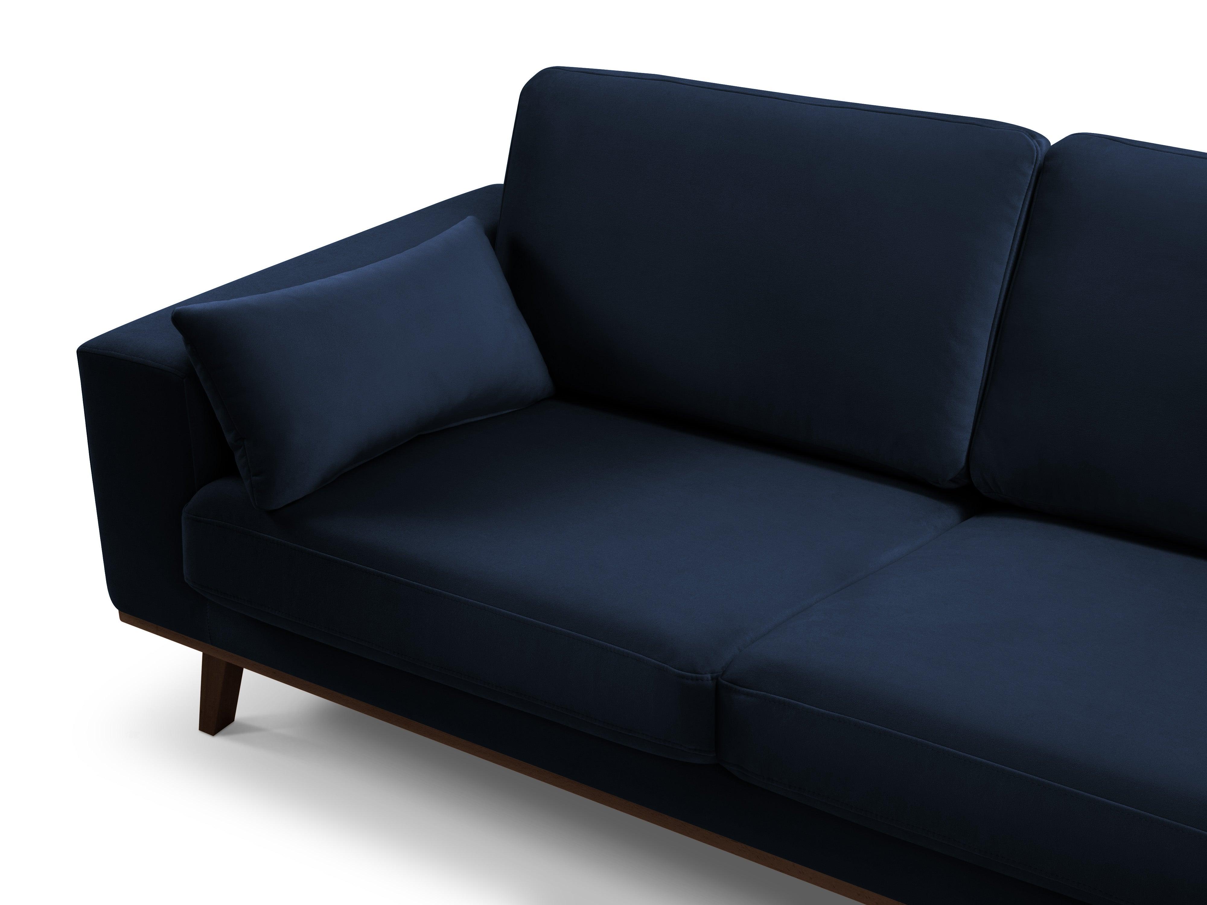 Narożnik aksamitny prawostronny HEBE granat królewski Mazzini Sofas Eye on Design