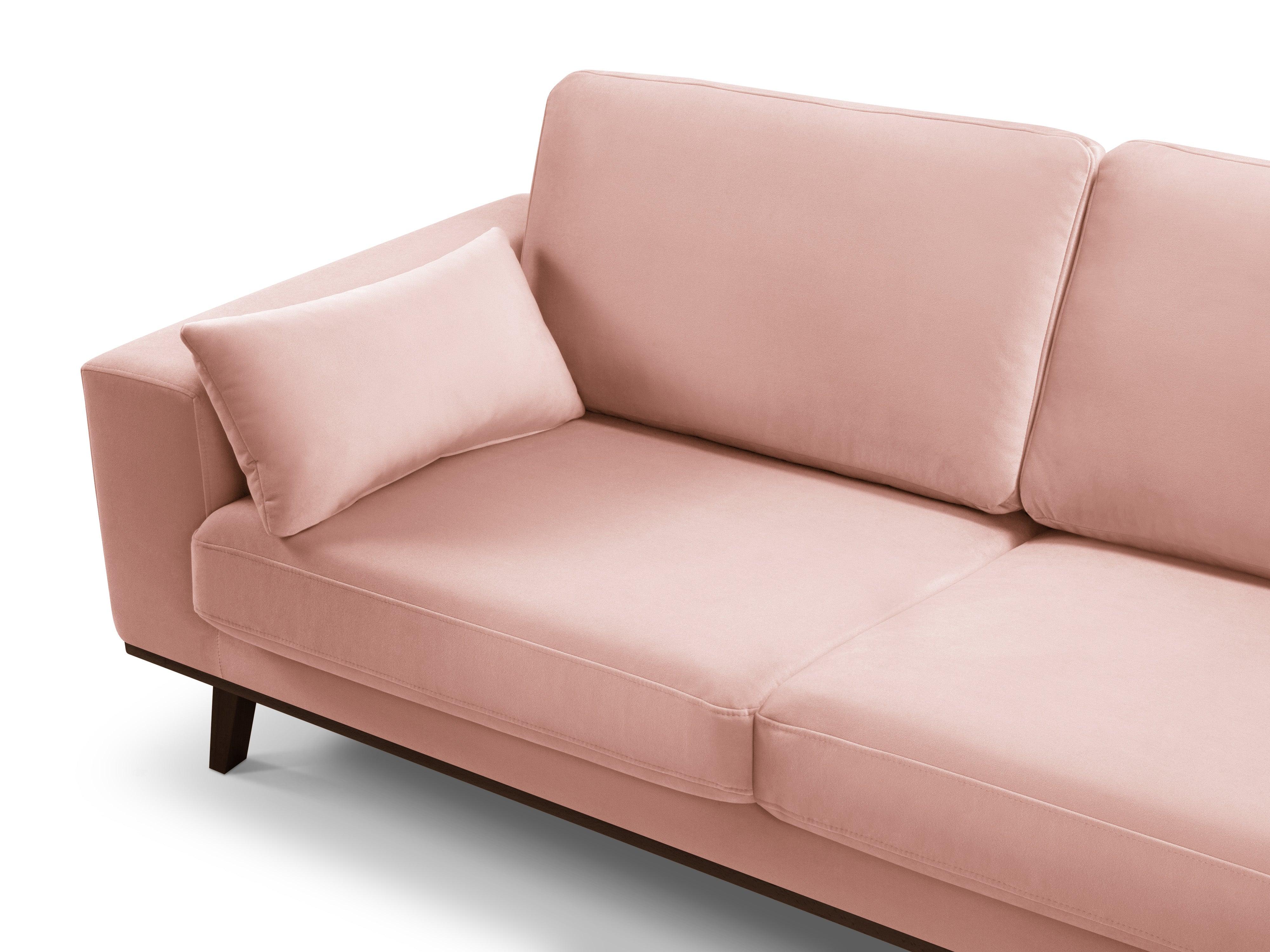 Narożnik aksamitny prawostronny HEBE różowy Mazzini Sofas Eye on Design