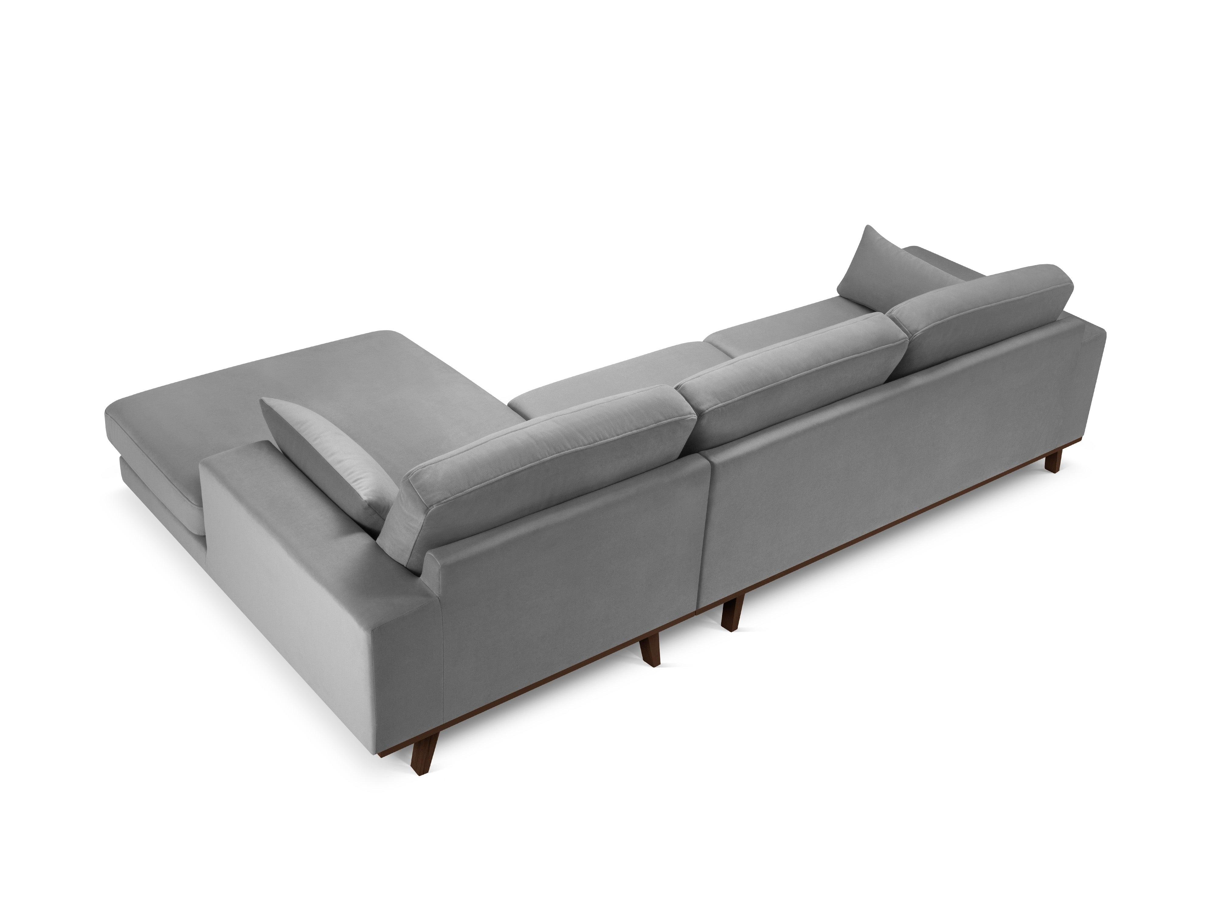 Narożnik aksamitny prawostronny HEBE szary Mazzini Sofas Eye on Design