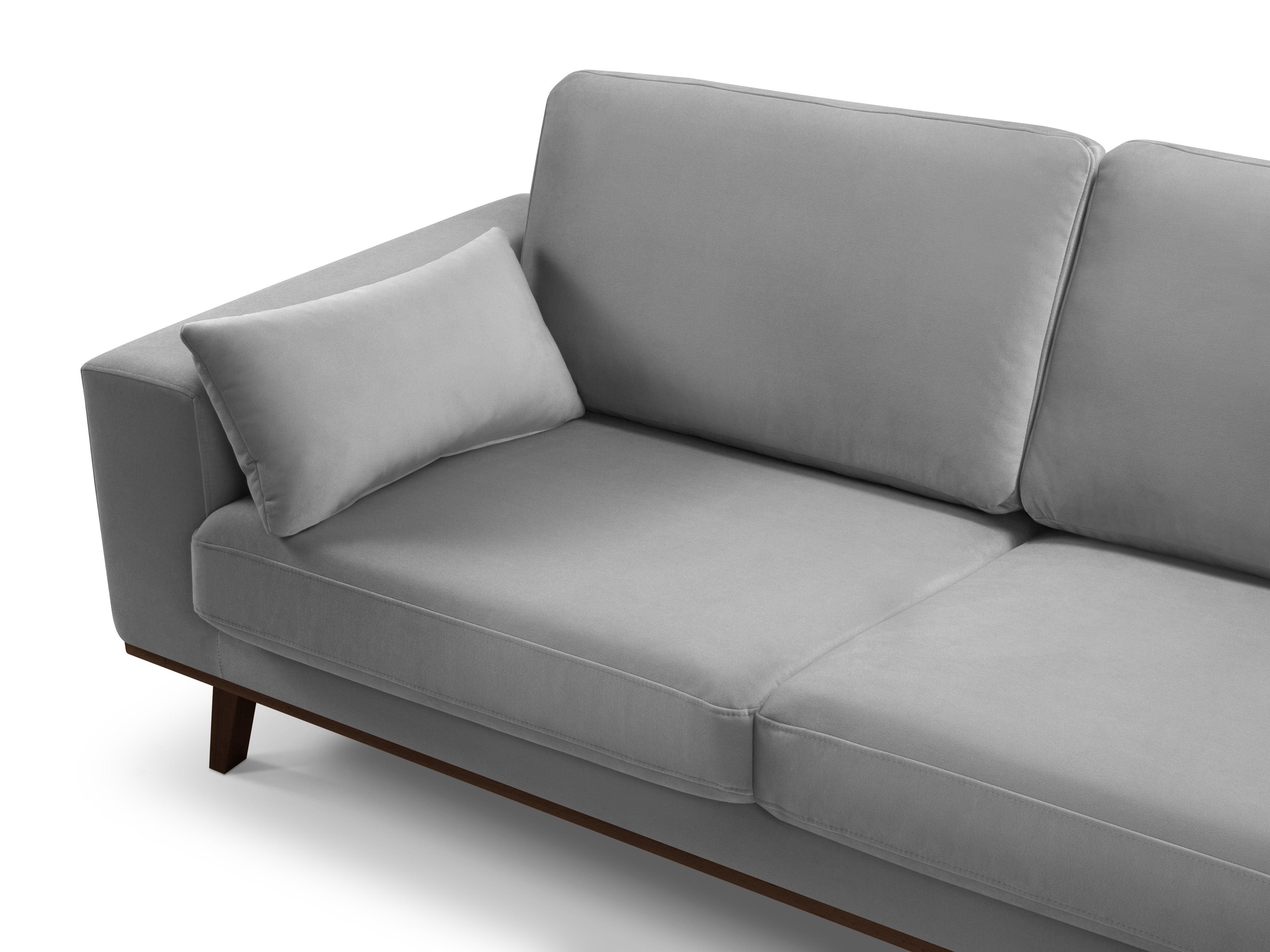 Narożnik aksamitny prawostronny HEBE szary Mazzini Sofas Eye on Design