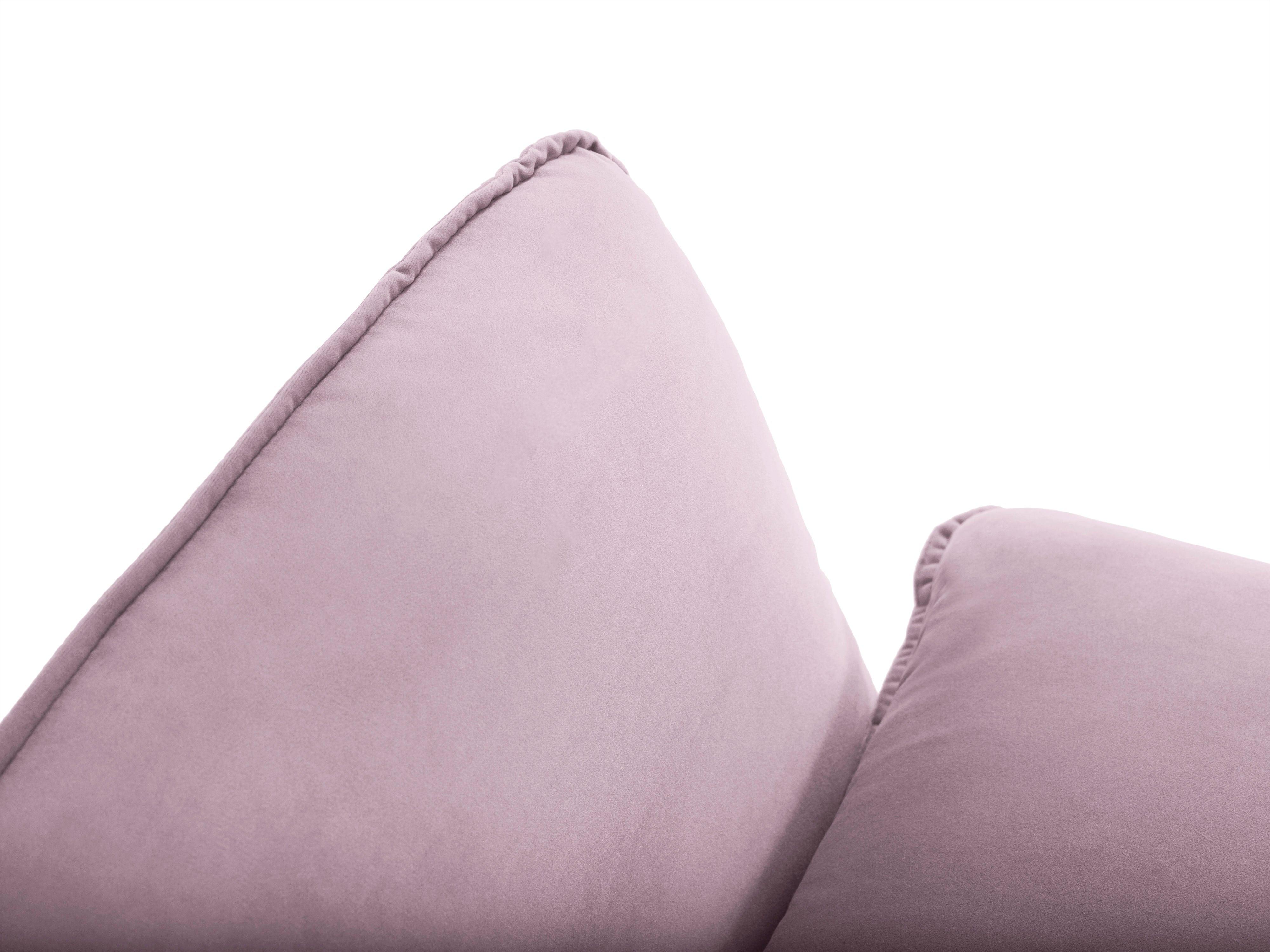 Narożnik aksamitny prawostronny VIENNA pudrowy róż ze złotą podstawą Cosmopolitan Design Eye on Design