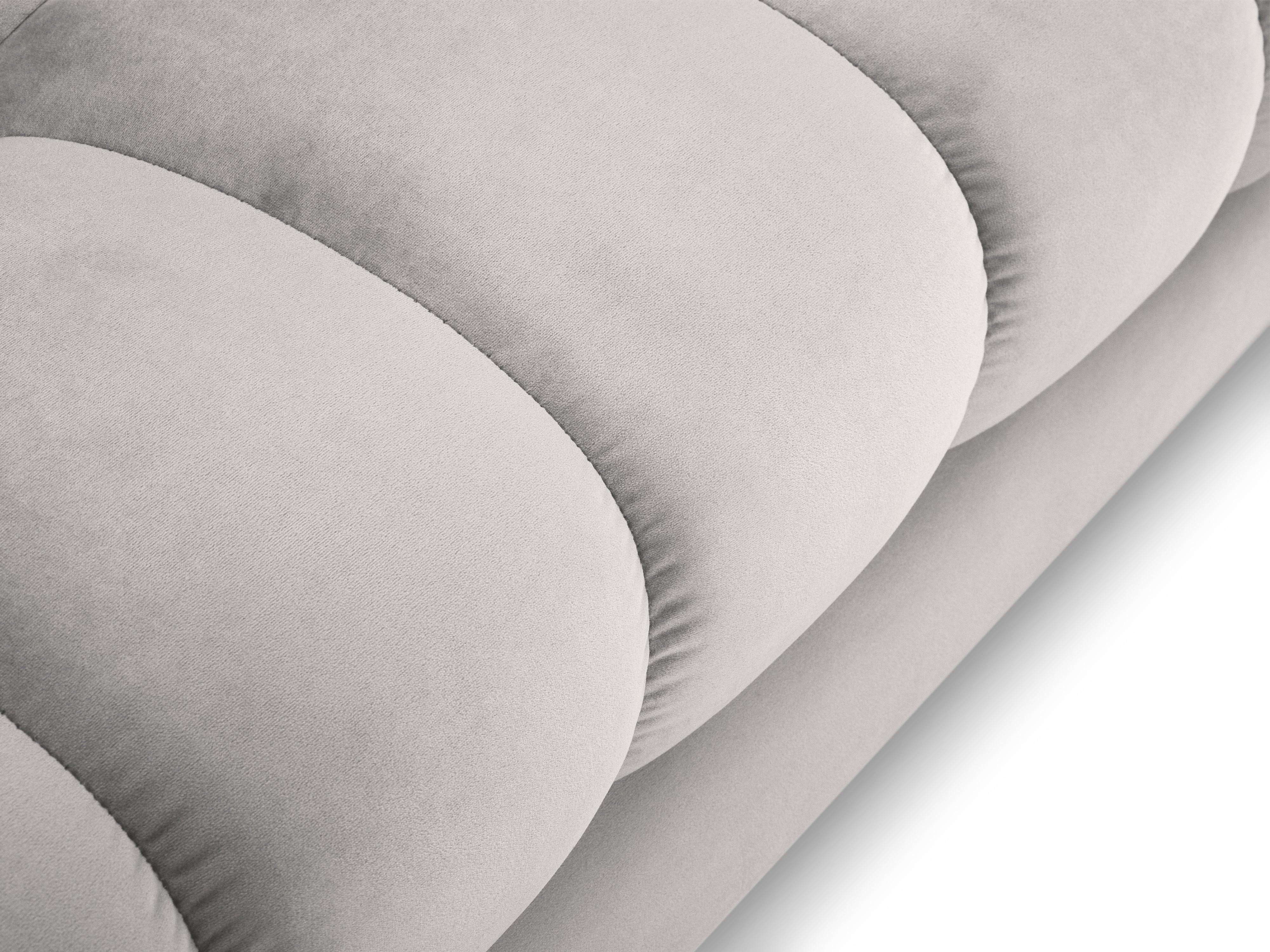 Narożnik aksamitny w kształcie U BALI srebrny ze złotą podstawą Cosmopolitan Design Eye on Design