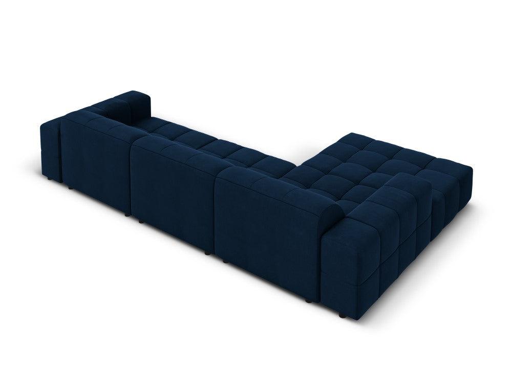 Narożnik lewostronny aksamitny 4-osobowy CHICAGO granat królewski Cosmopolitan Design Eye on Design